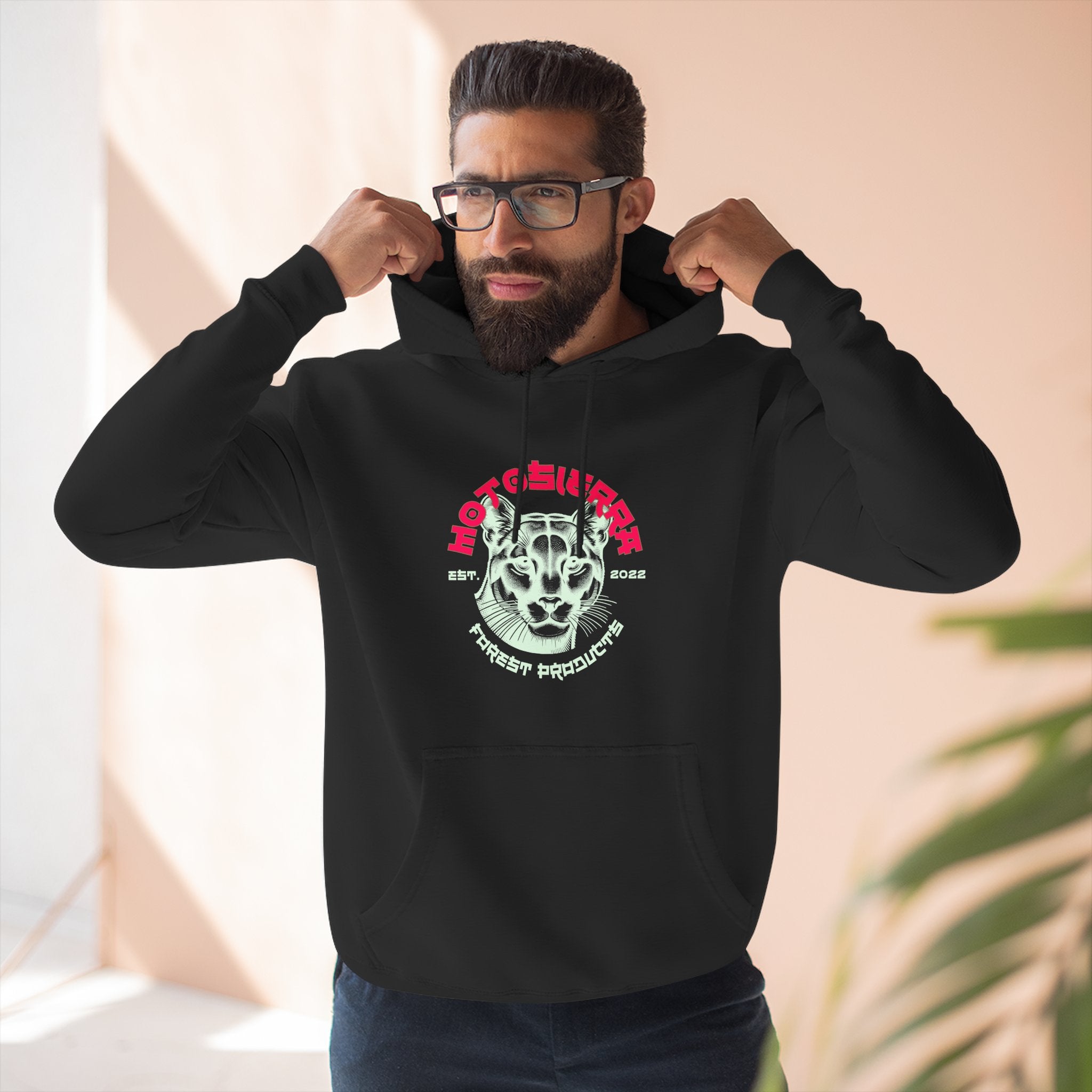 Panther Three-Panel Fleece Hoodie