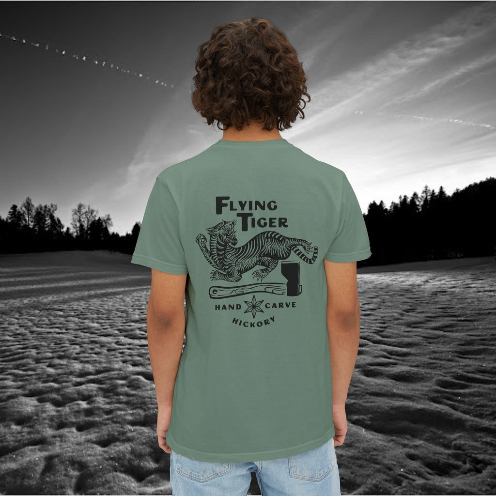 Flying Tiger Axe Handles Unisex Garment-Dyed Pocket T-Shirt