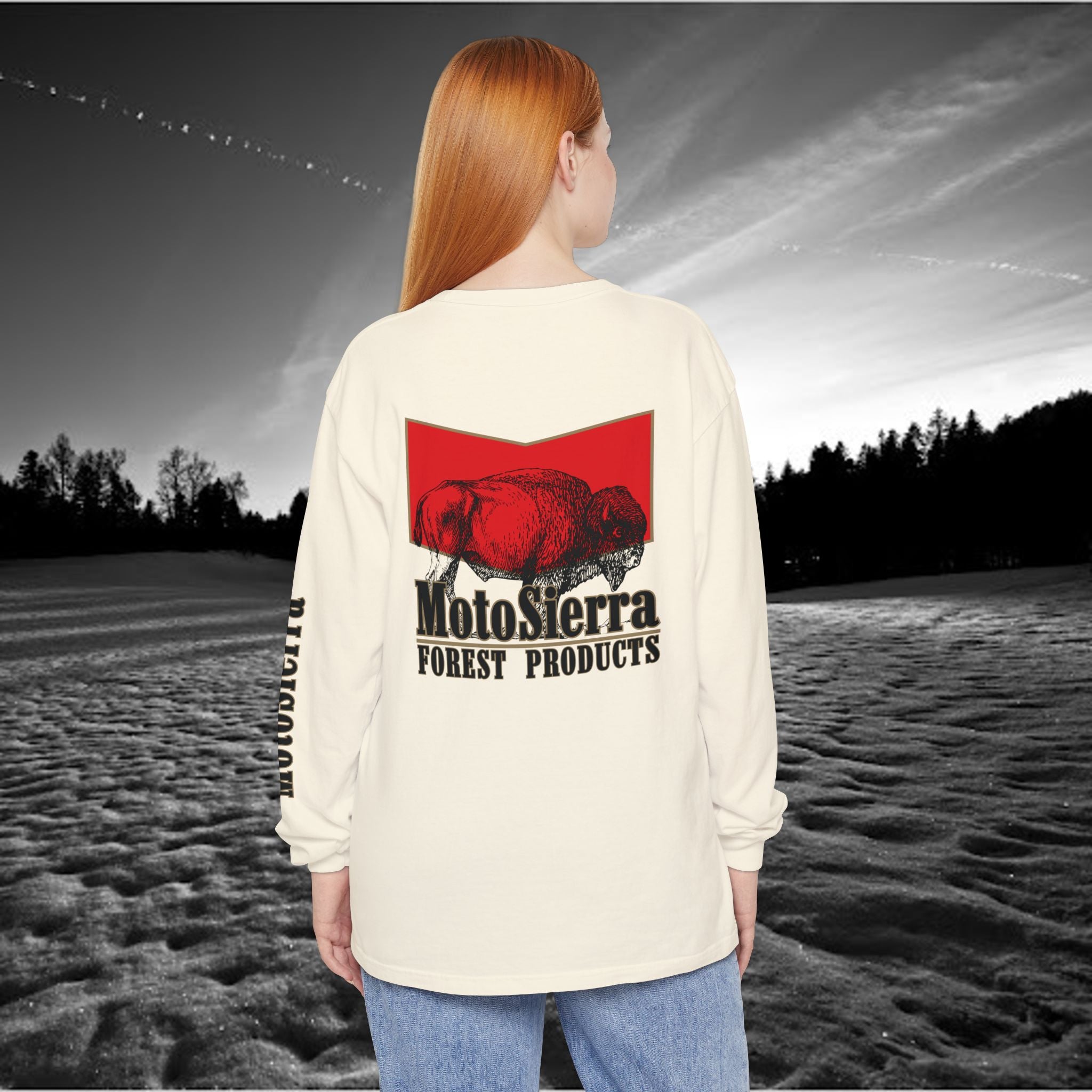 MotoSierra Forest Products Long Sleeve T-Shirt | Unisex Outdoor Apparel