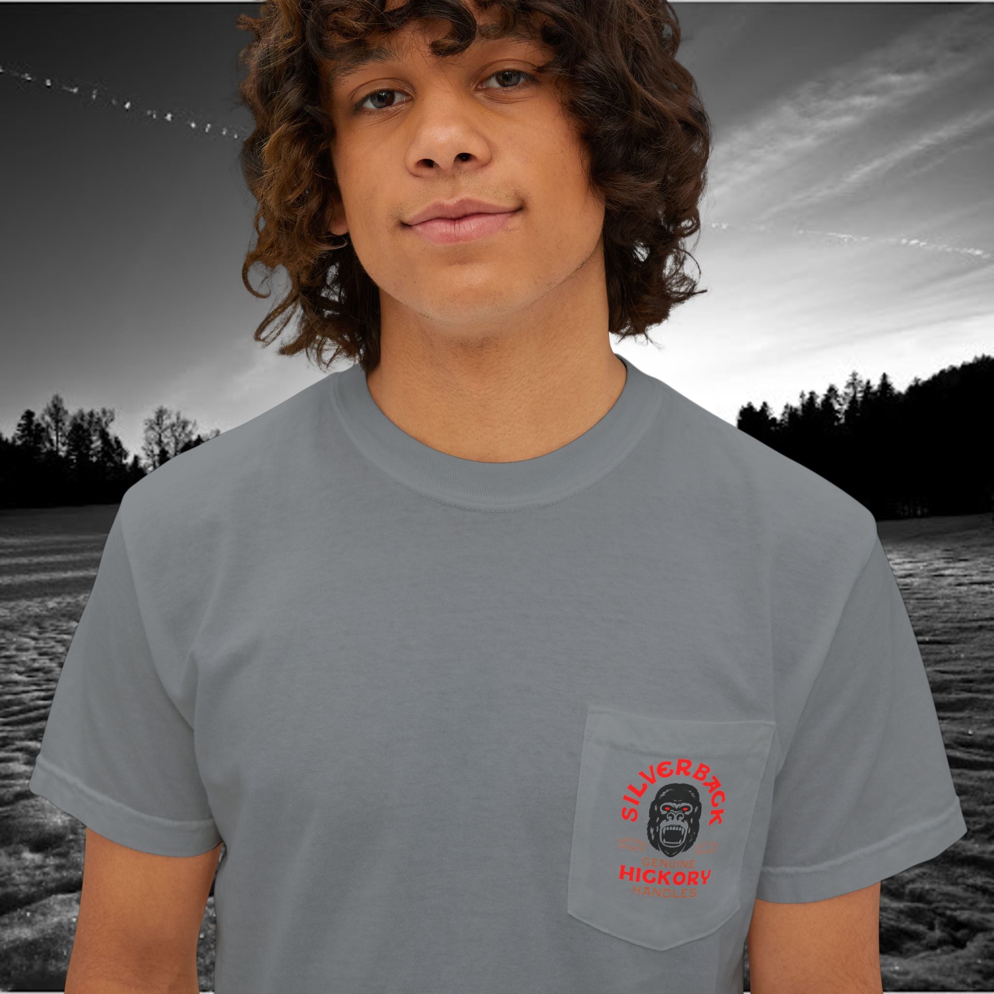 Silverback Axe Handles Unisex Pocket T-Shirt - Premium Garment-Dyed Tee