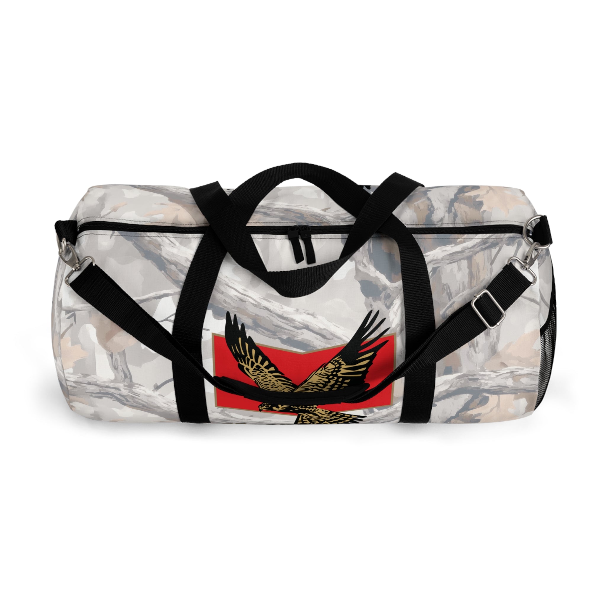 Kestrel Ghost Camo Logo Motosierra Adventure Duffel Bag - Perfect for Gym, Travel, Outdoor Activities, Weekend Getaway, Gifts