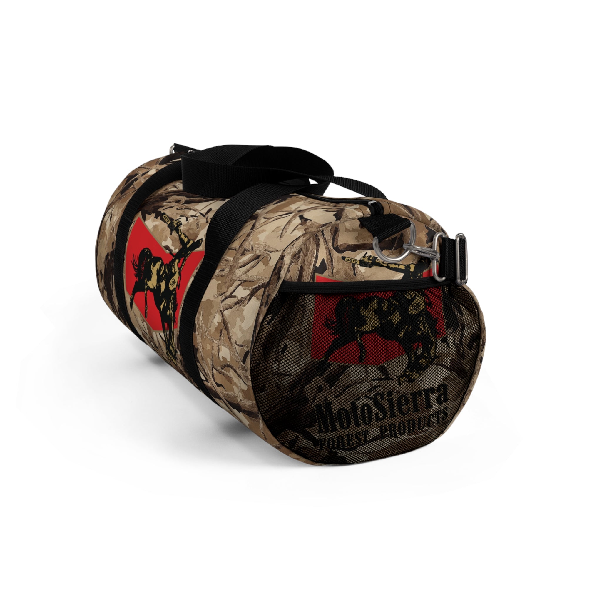 Desert Pattern Cowboy Logo Motosierra Adventure Duffel Bag - Perfect for Gym, Travel, Outdoor Activities, Gifts