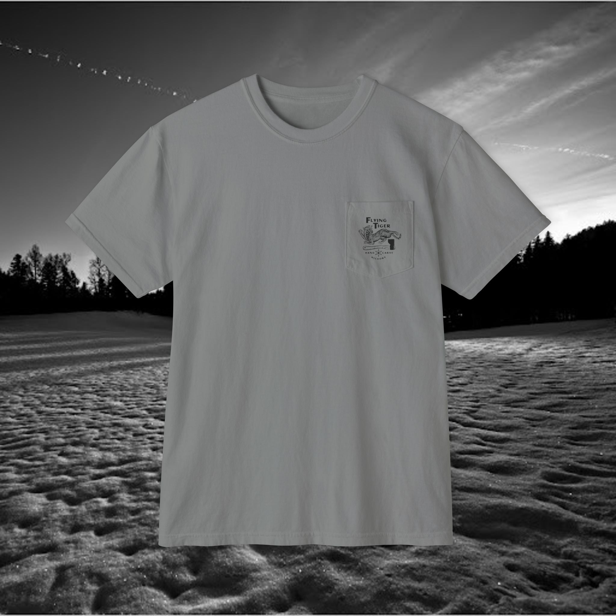 Flying Tiger Axe Handles Unisex Garment-Dyed Pocket T-Shirt