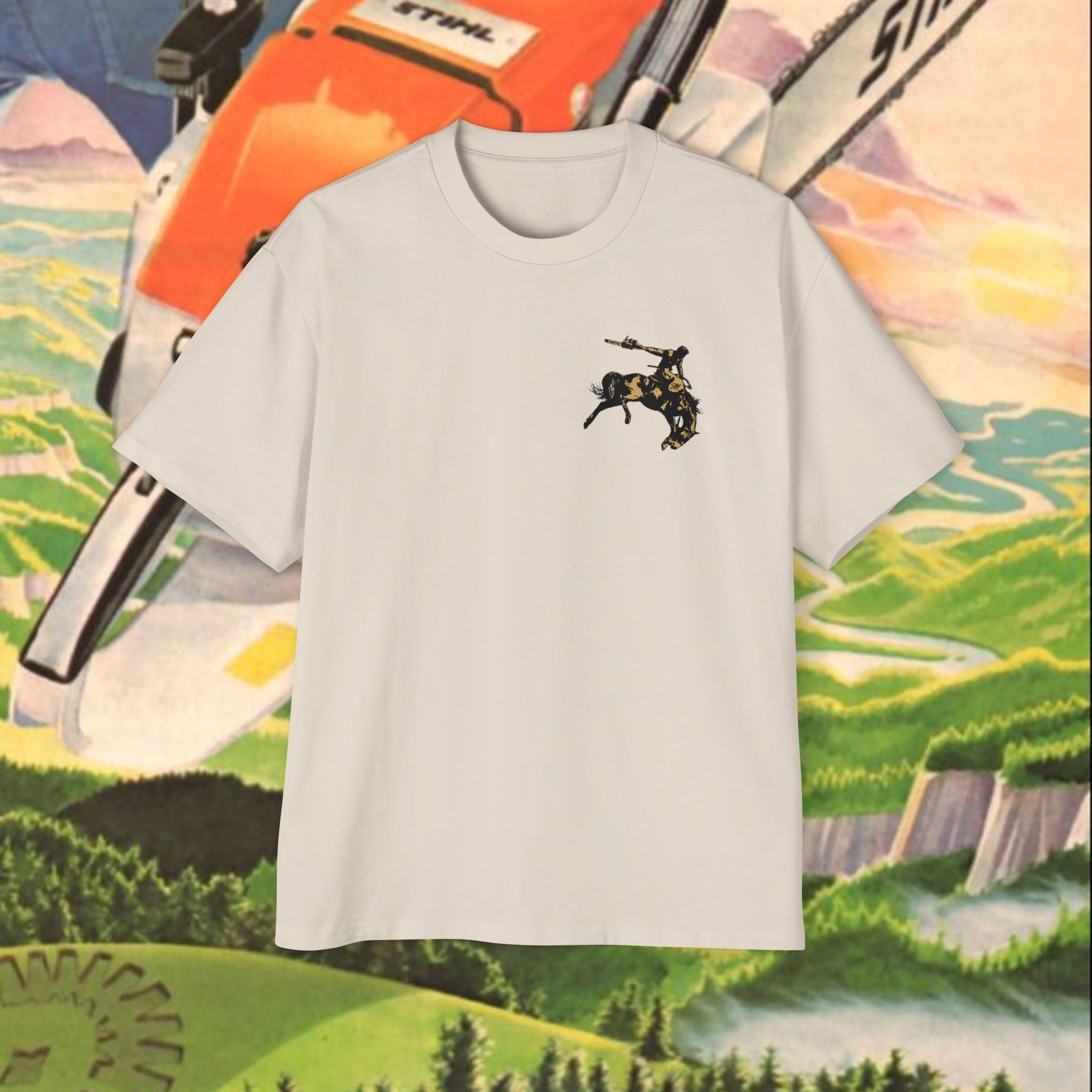 Australia Cowboy Logo Men's Heavy Oversized Tee