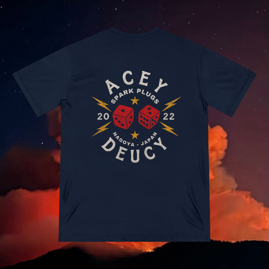 Acey Deucy Spark Plugs Distressed Organic Staple T-shirt
