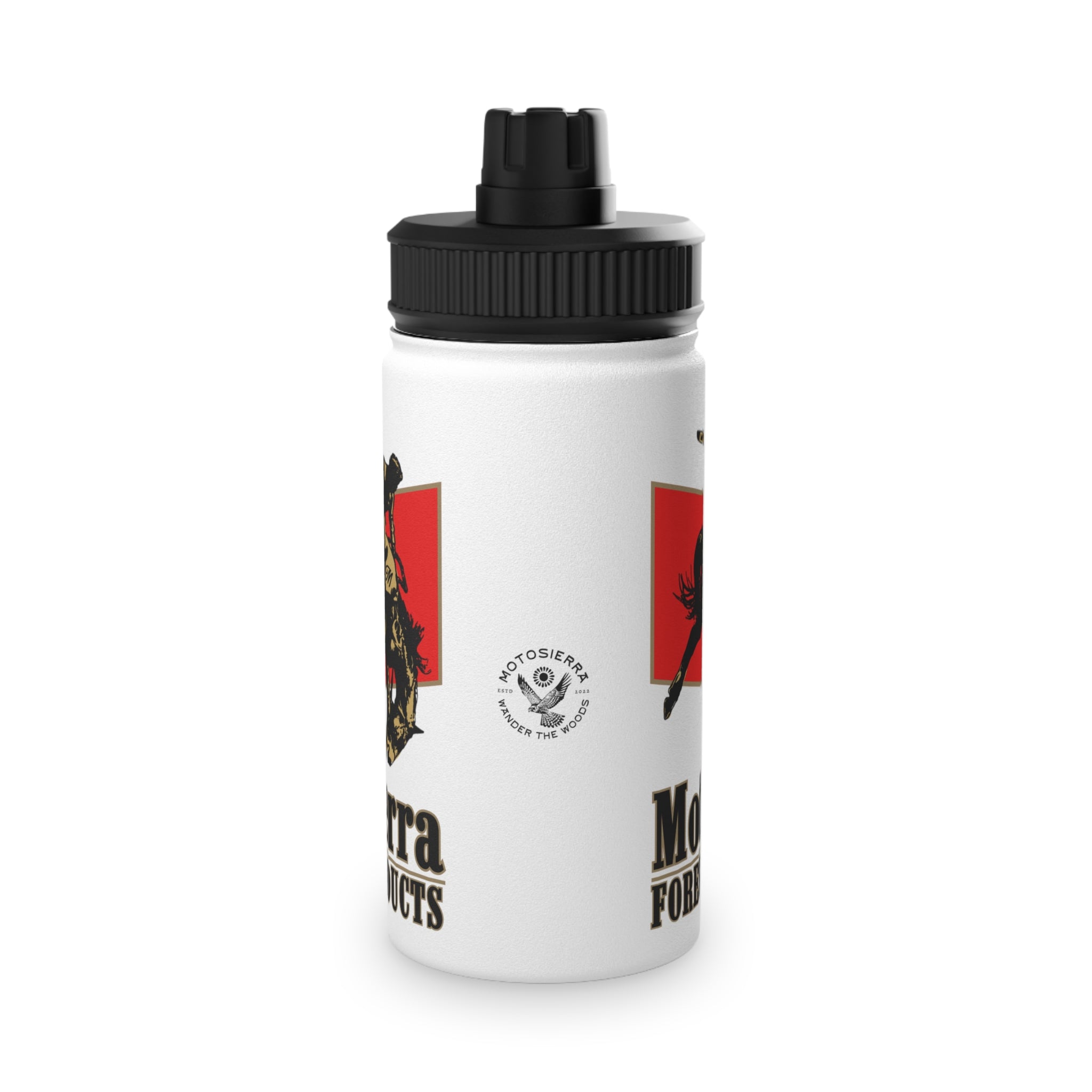 MotoSierra Stainless Steel Water Bottle, Sports Lid, Gym Hydration, Outdoor Adventure, Travel Companion,