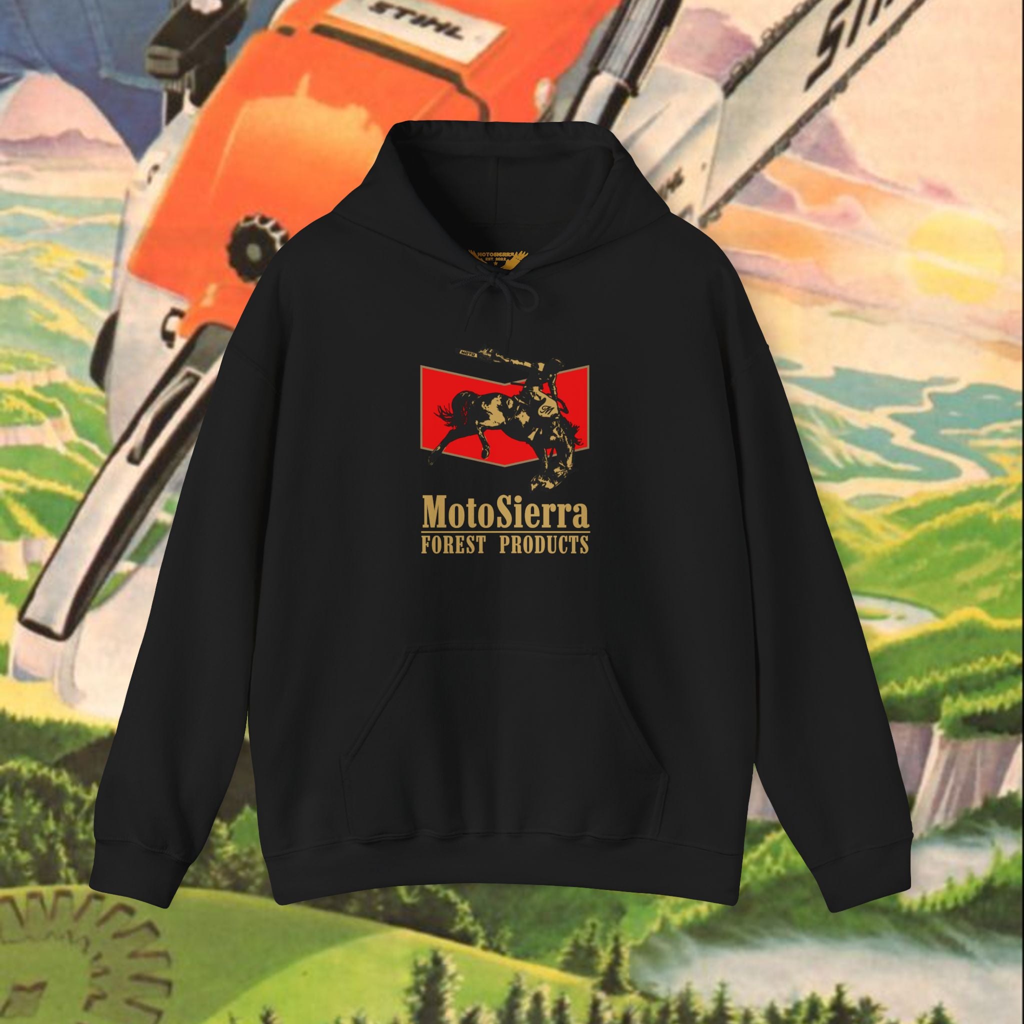 EUROPE ONLY Chevron Cowboy Logo Unisex Heavy Blend™ Hooded Sweatshirt