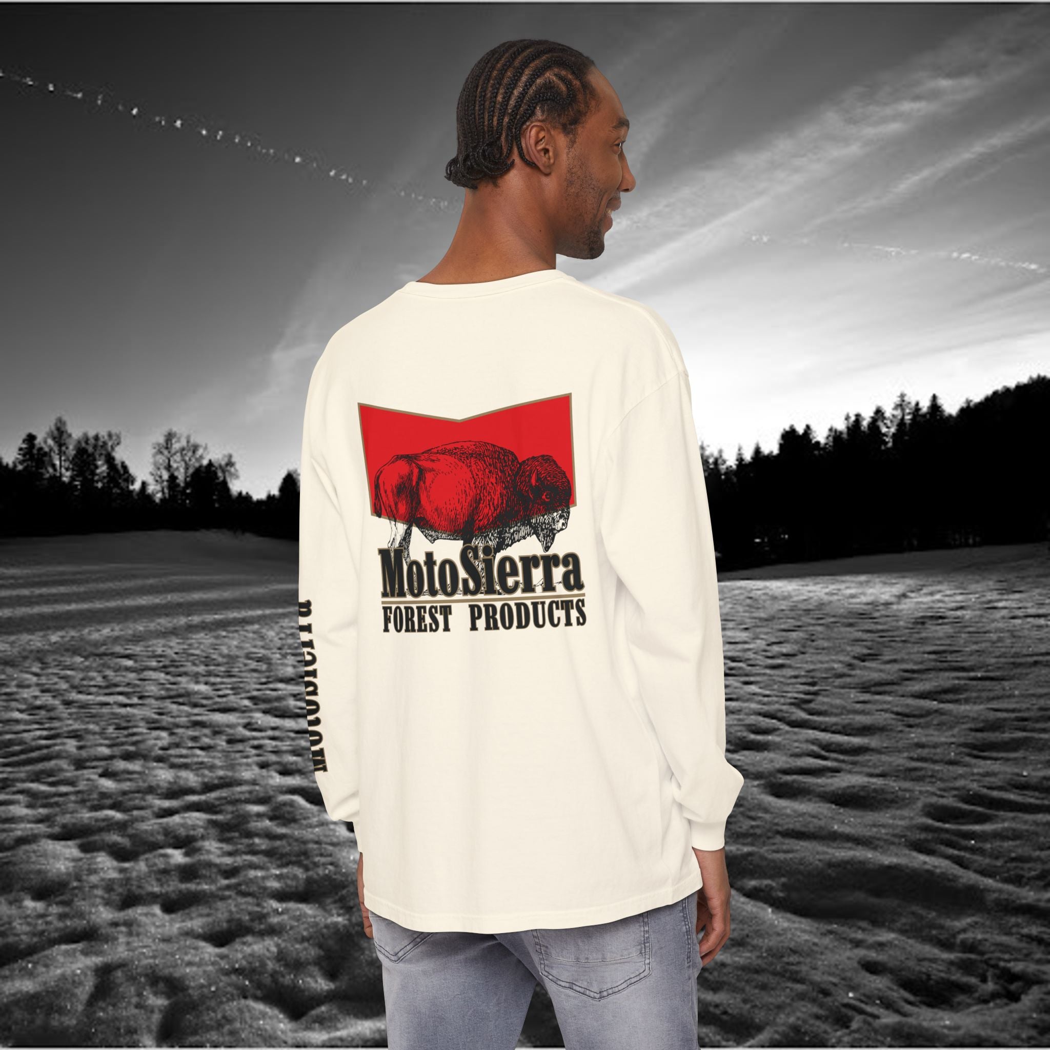 MotoSierra Forest Products Long Sleeve T-Shirt | Unisex Outdoor Apparel