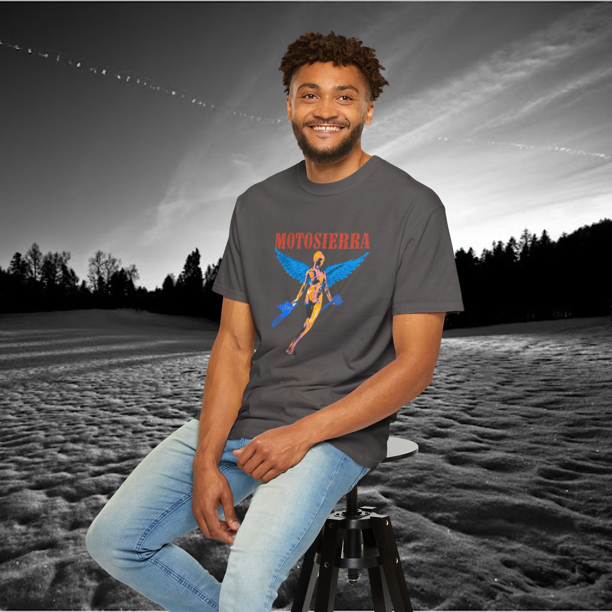 Aberdeen Garment-Dyed T-Shirt with Artistic Print, Casual Wear, Unique Gift, Graphic Tee