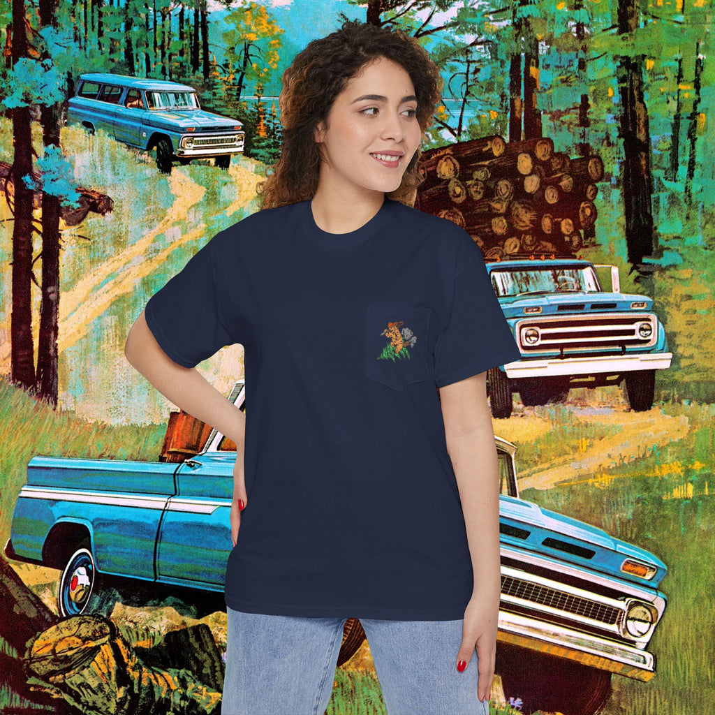 Rocket Bear Unisex Heavy Cotton Pocket Tee
