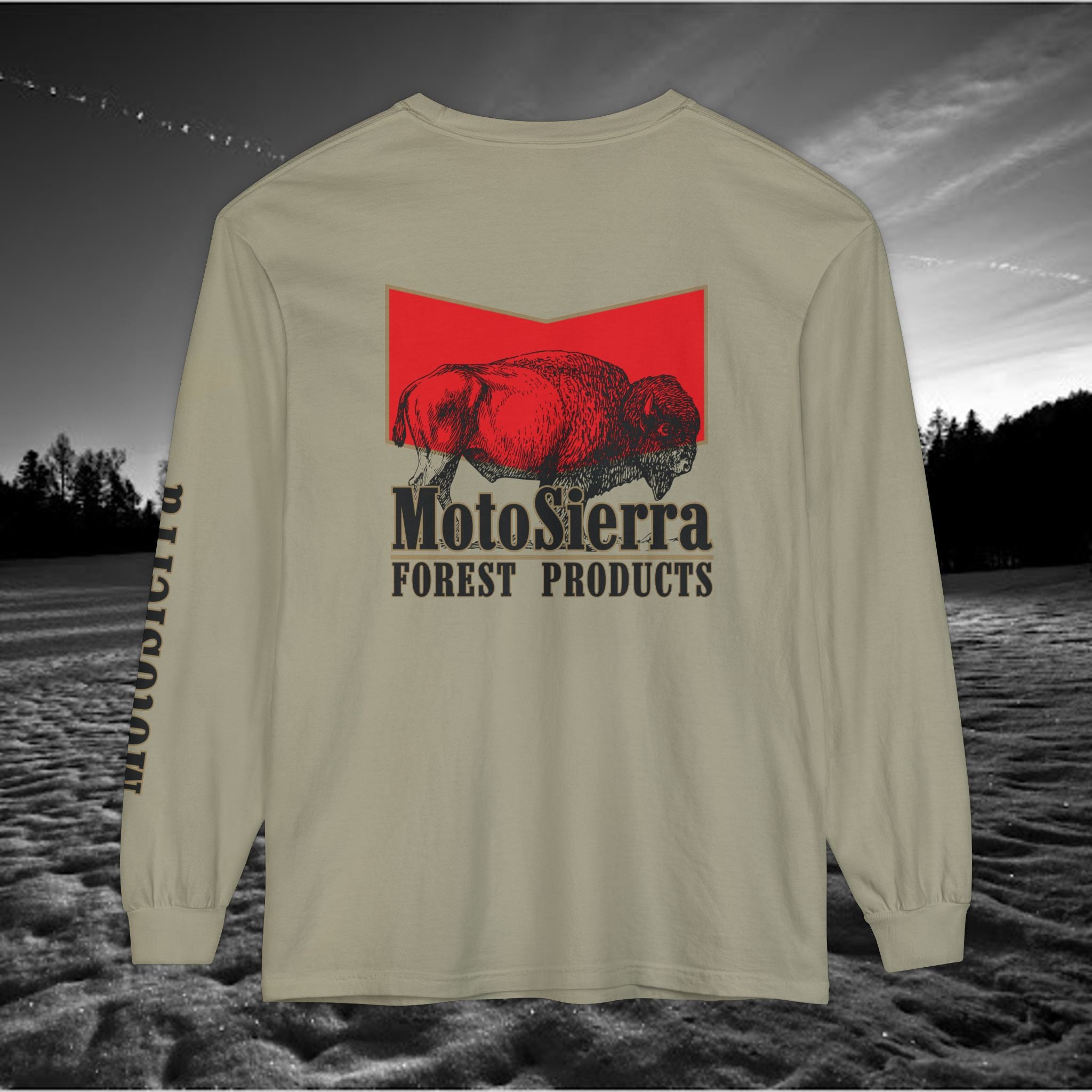 MotoSierra Forest Products Long Sleeve T-Shirt | Unisex Outdoor Apparel