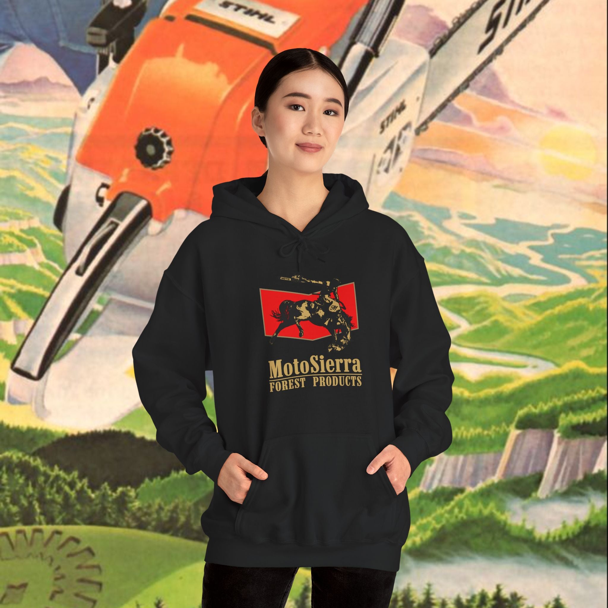 EUROPE ONLY Chevron Cowboy Logo Unisex Heavy Blend™ Hooded Sweatshirt