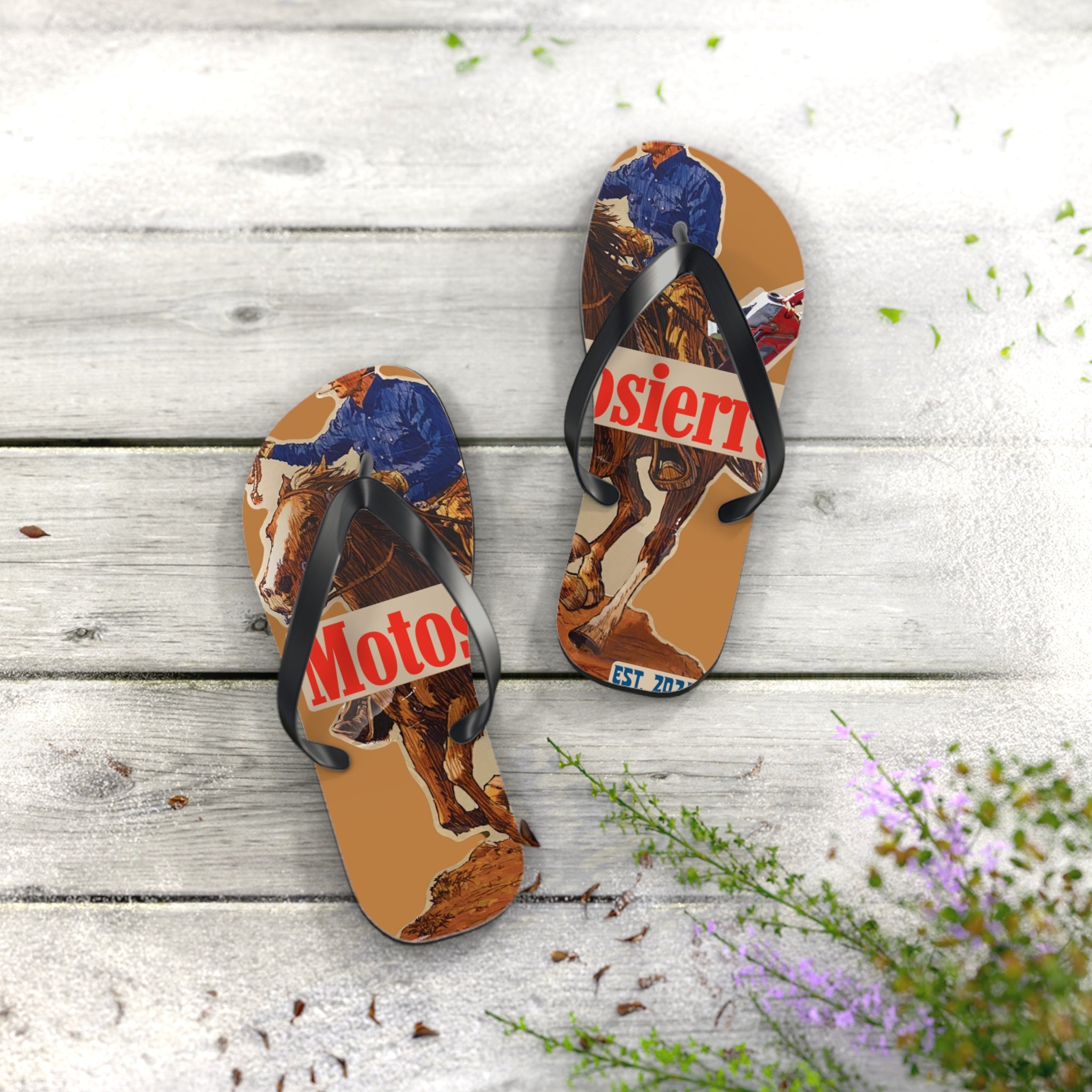 Moto Man Red Bag Flops
