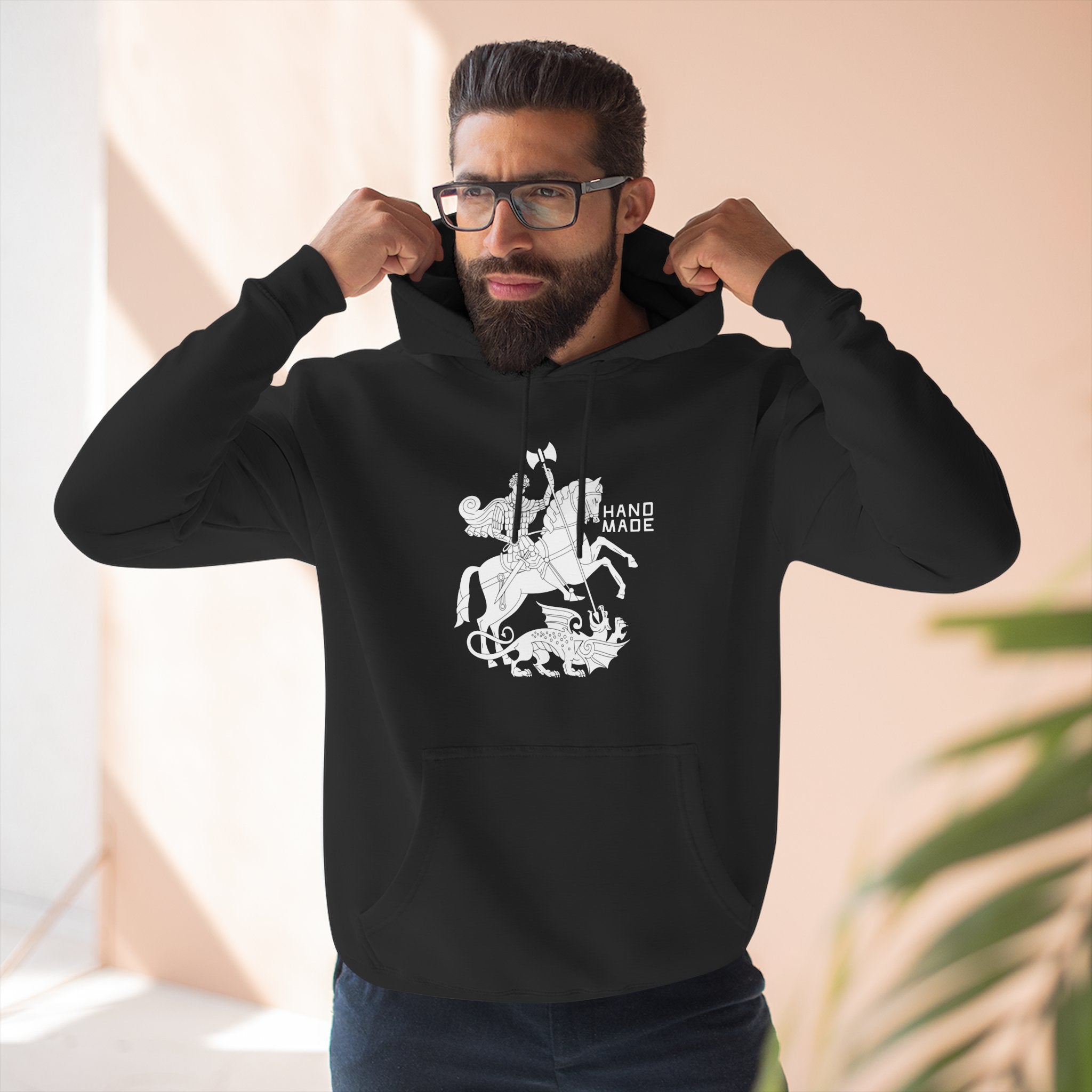 Vintage Axe Label Three-Panel Fleece Hoodie