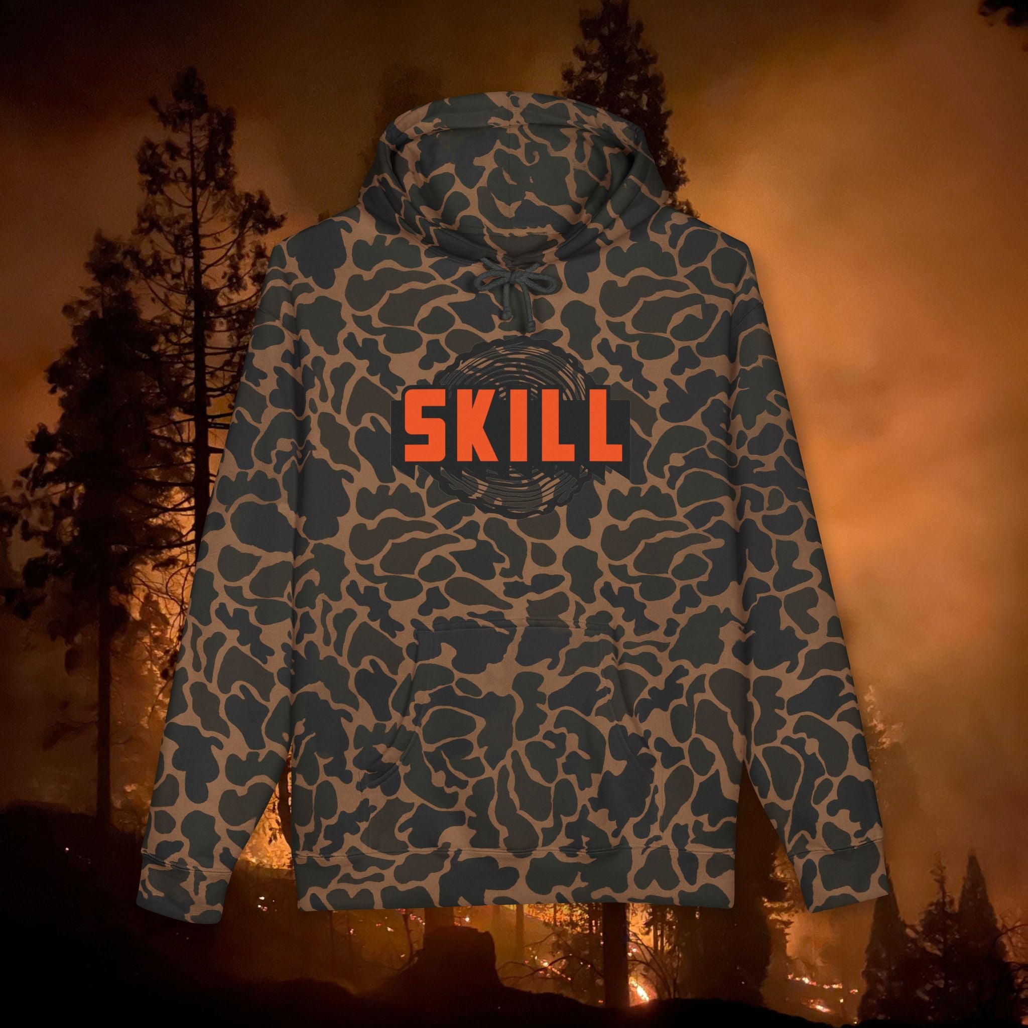 Skill Logo Camo Unisex Heavyweight Hooded Sweatshirt