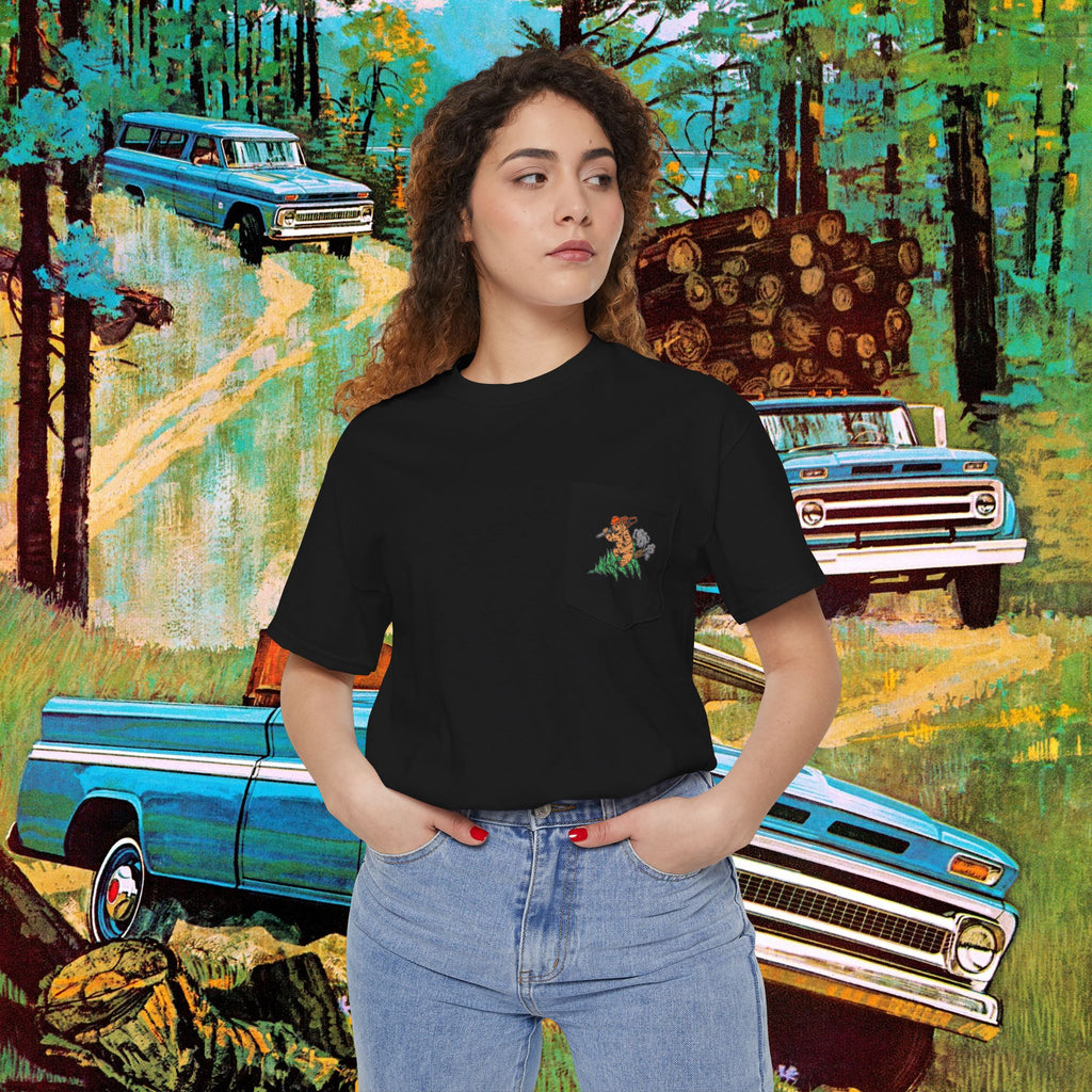 Rocket Bear Unisex Heavy Cotton Pocket Tee