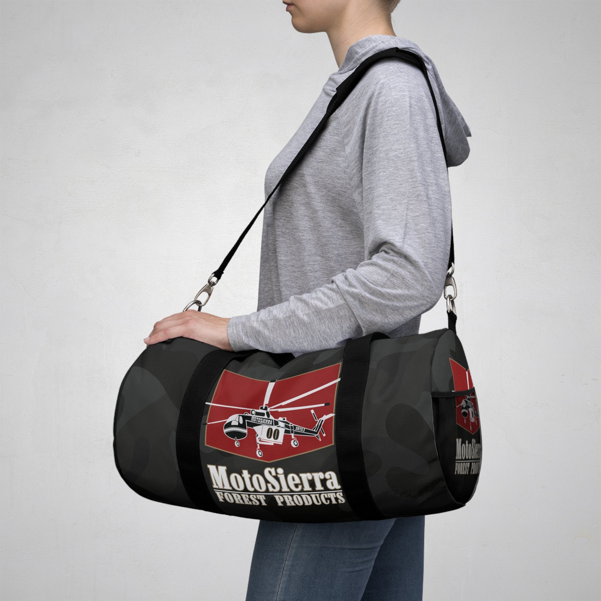 Black Camo Crane Logo Duffel Bag - Perfect for Gym, Travel, Outdoor Gifts