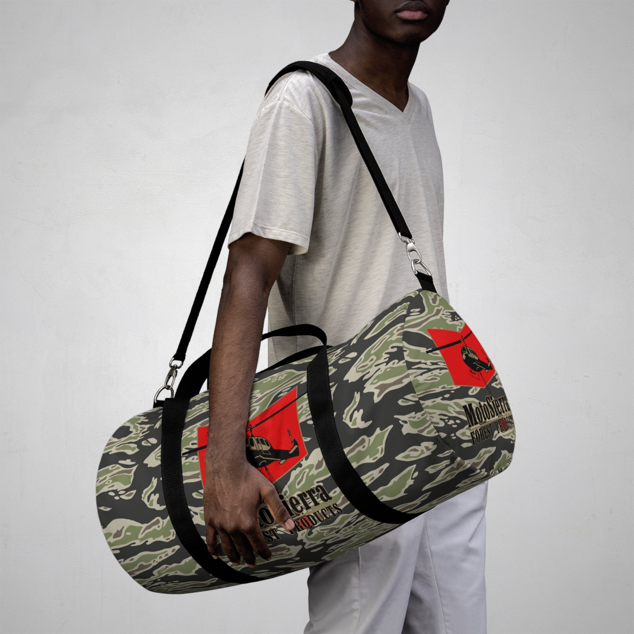 Tiger Stripe Duffel Bag for Outdoor Adventures, Travel & Gym, Stylish Military-Inspired Gear, Durable Weekender Bag