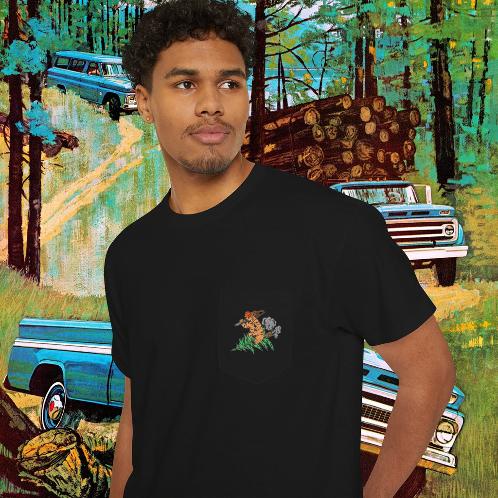 Rocket Bear Unisex Heavy Cotton Pocket Tee