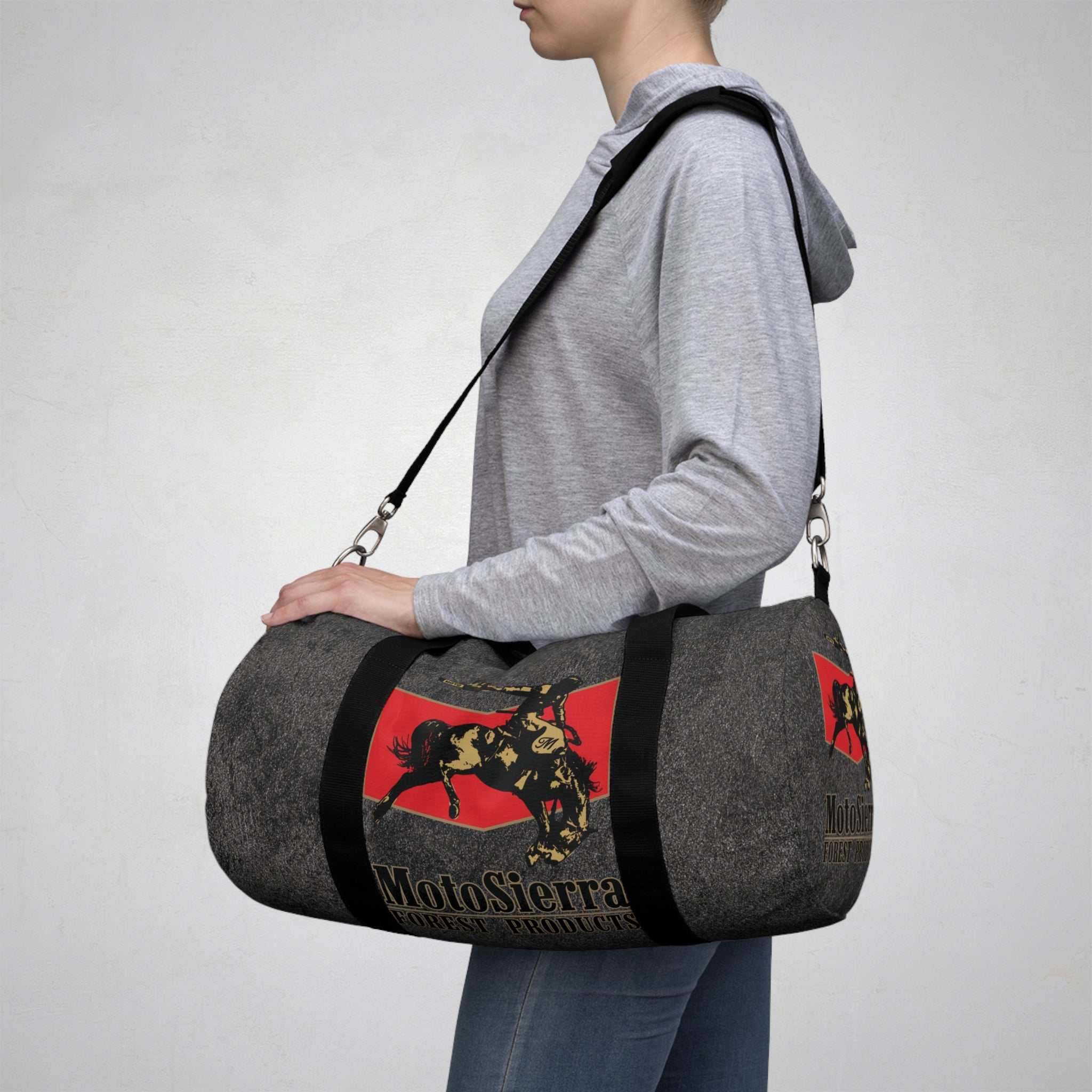 Space Dust Cowboy Logo Motosierra Adventure Duffel Bag - Perfect for Gym, Travel, Outdoor Activities, Weekend Getaway, Gifts