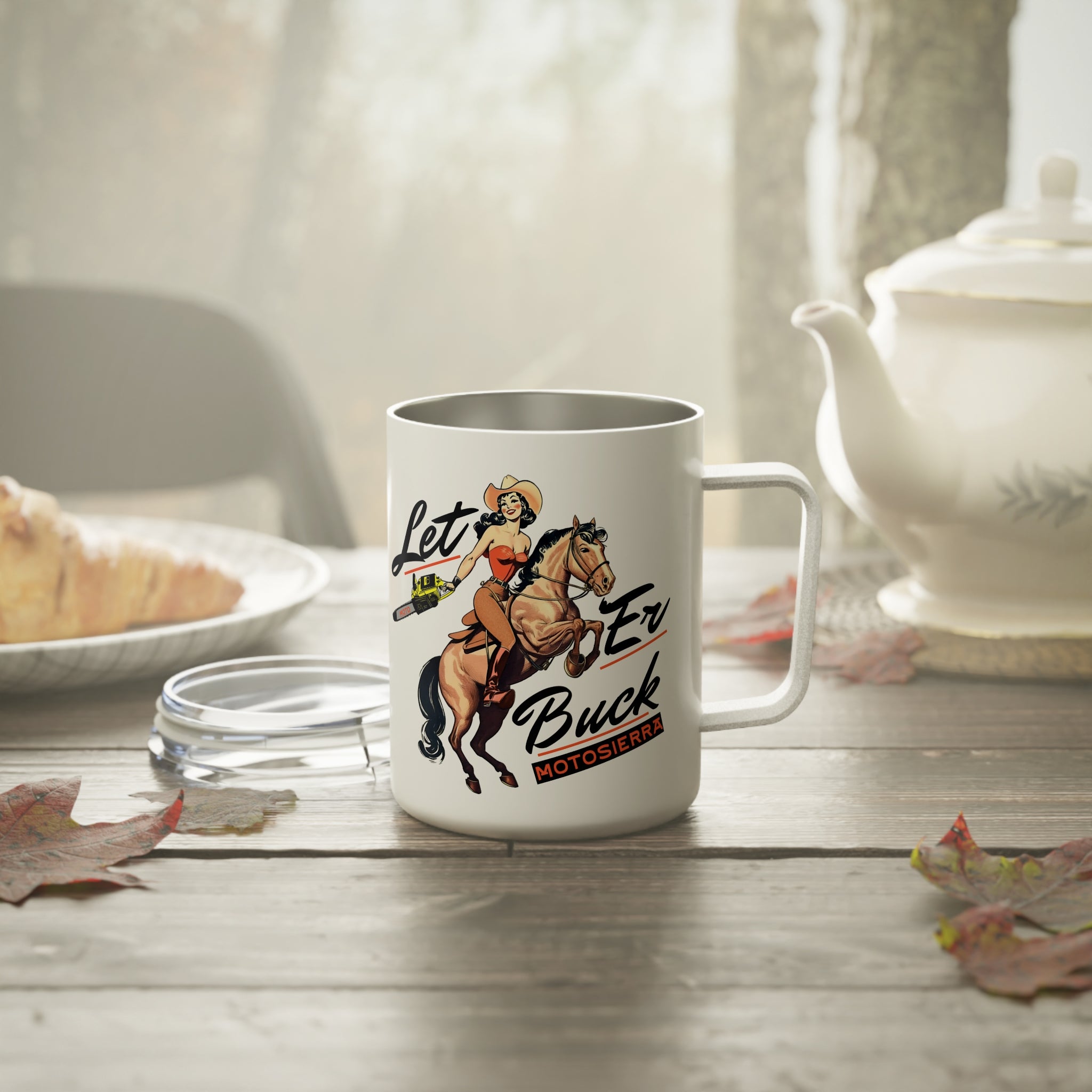 Let 'Er Buck Insulated Coffee Mug, 10oz