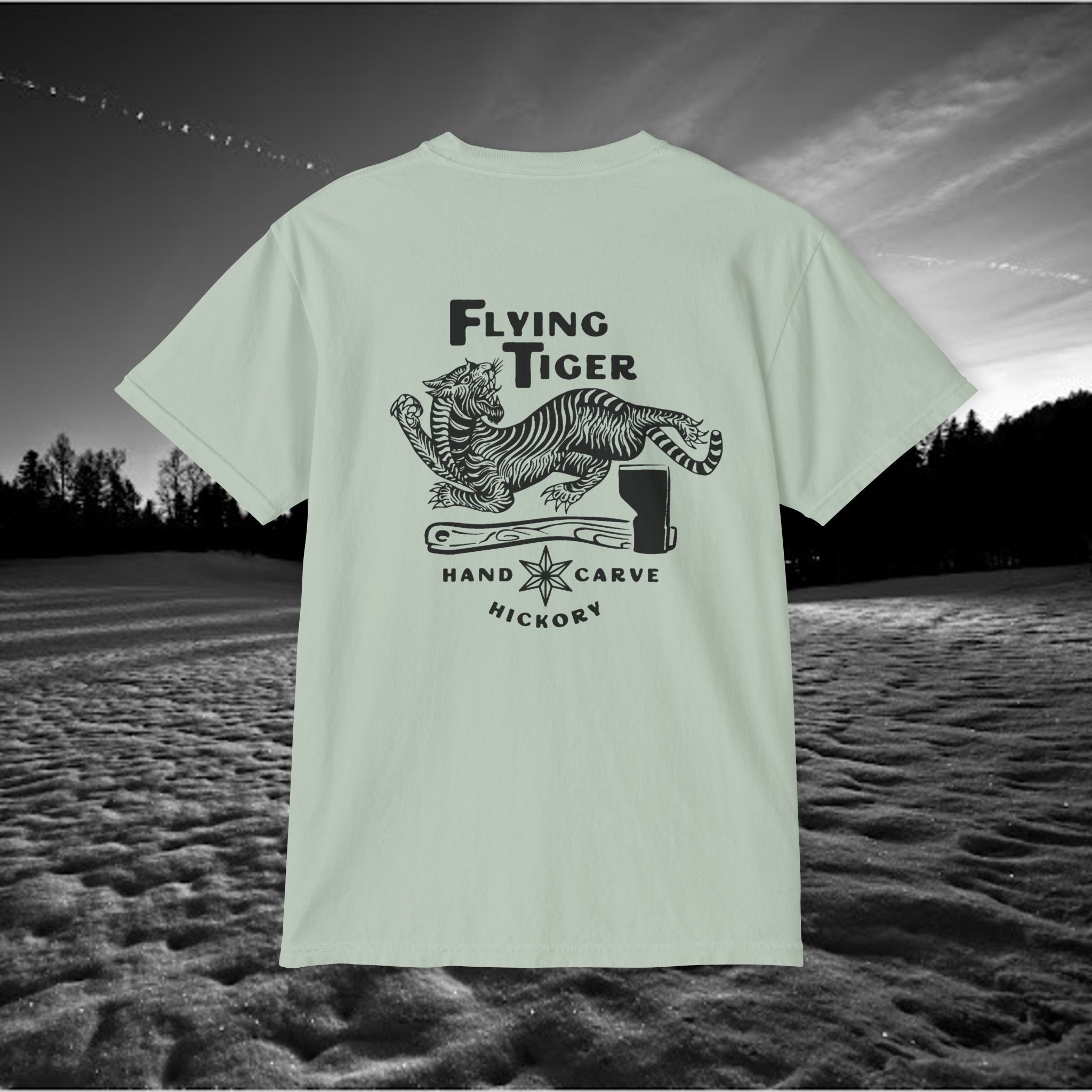 Flying Tiger Axe Handles Unisex Garment-Dyed Pocket T-Shirt