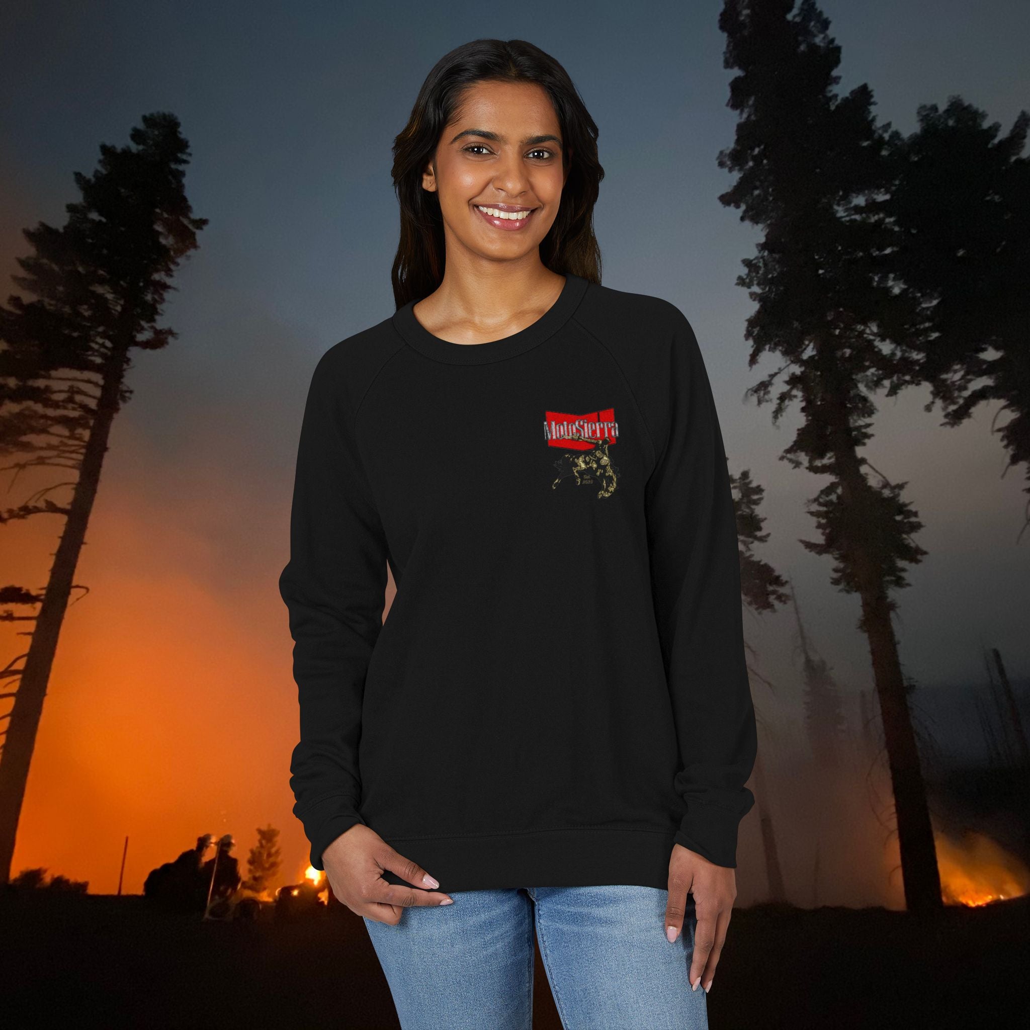 Warped Logo Unisex French Terry Raglan Crewneck