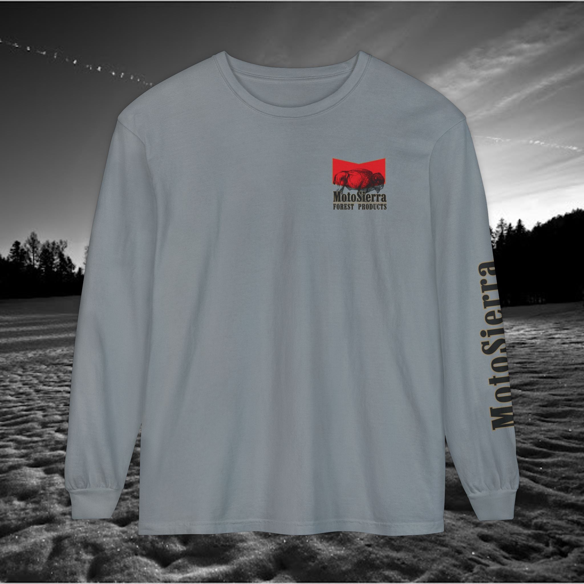 MotoSierra Forest Products Long Sleeve T-Shirt | Unisex Outdoor Apparel
