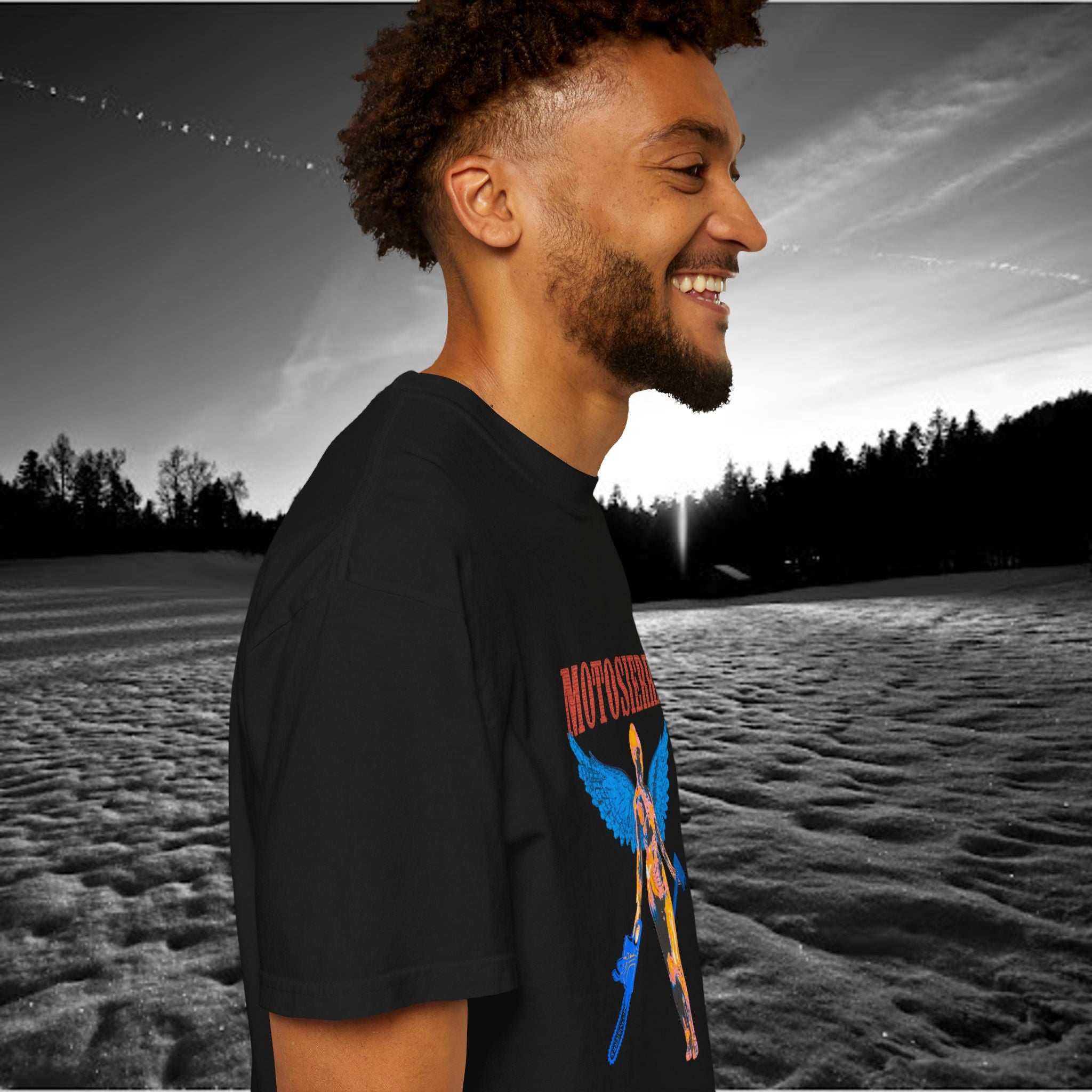 Aberdeen Garment-Dyed T-Shirt with Artistic Print, Casual Wear, Unique Gift, Graphic Tee