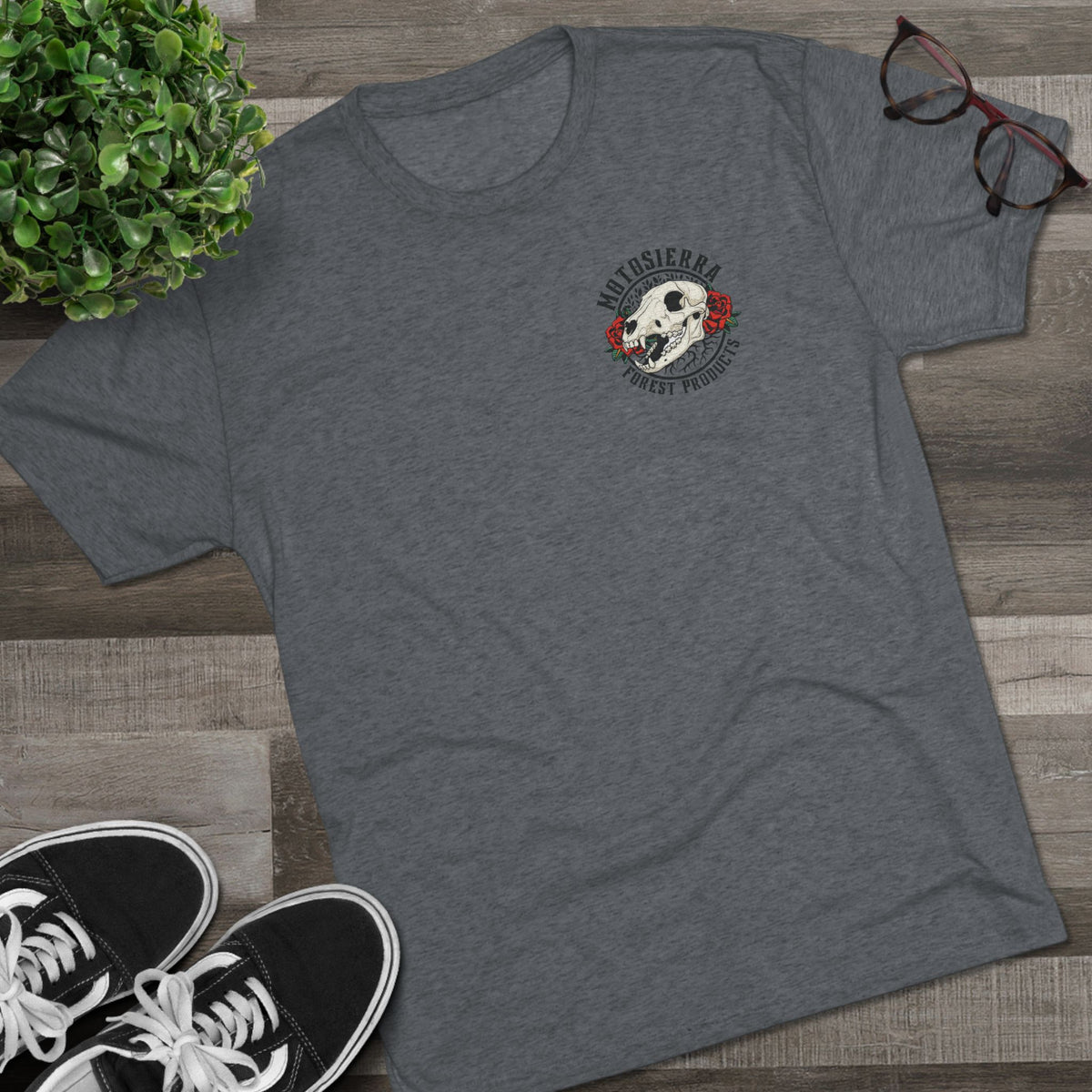 Bear Skull Tri-Blend Crew Tee