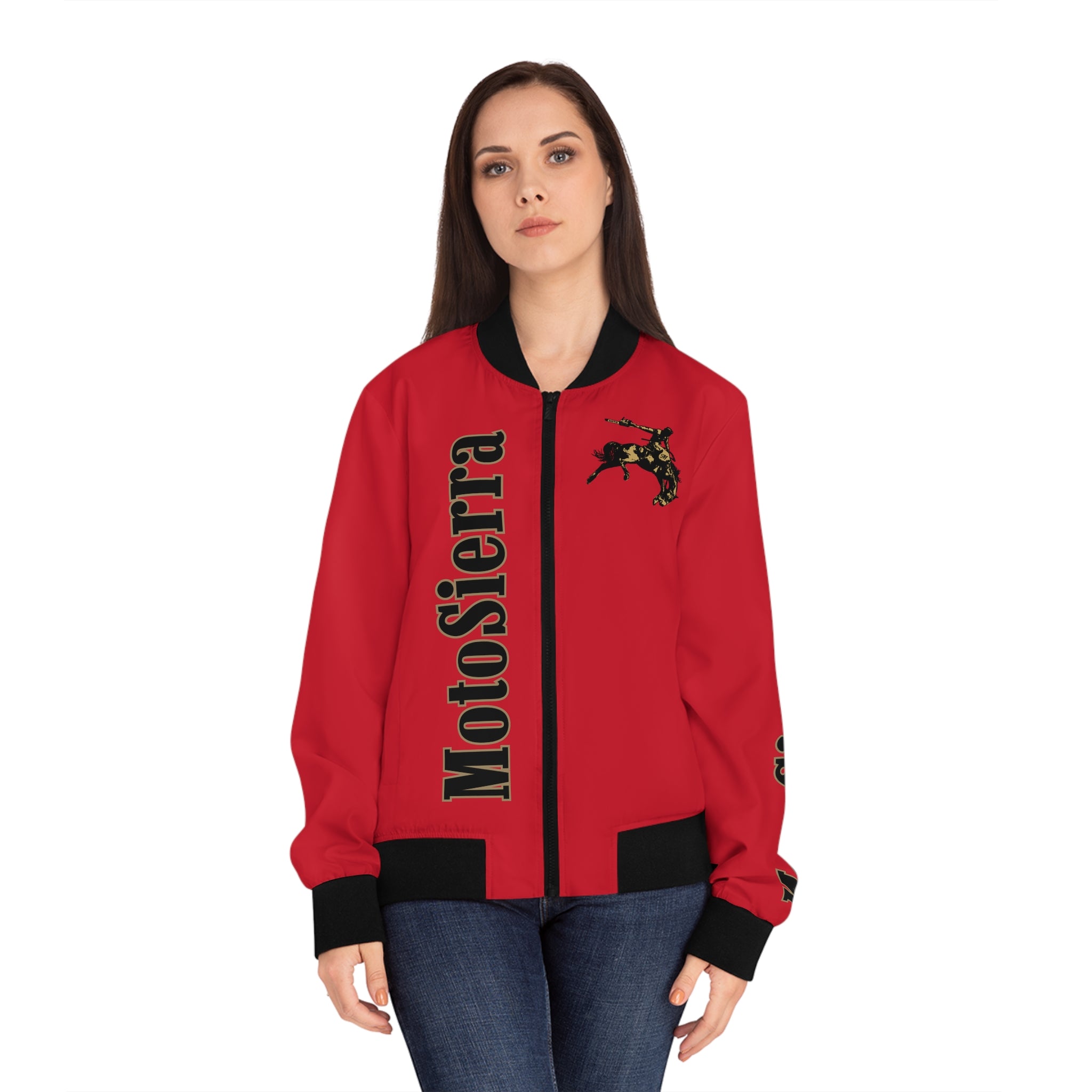 MotoSierra Red Women's Bomber Jacket