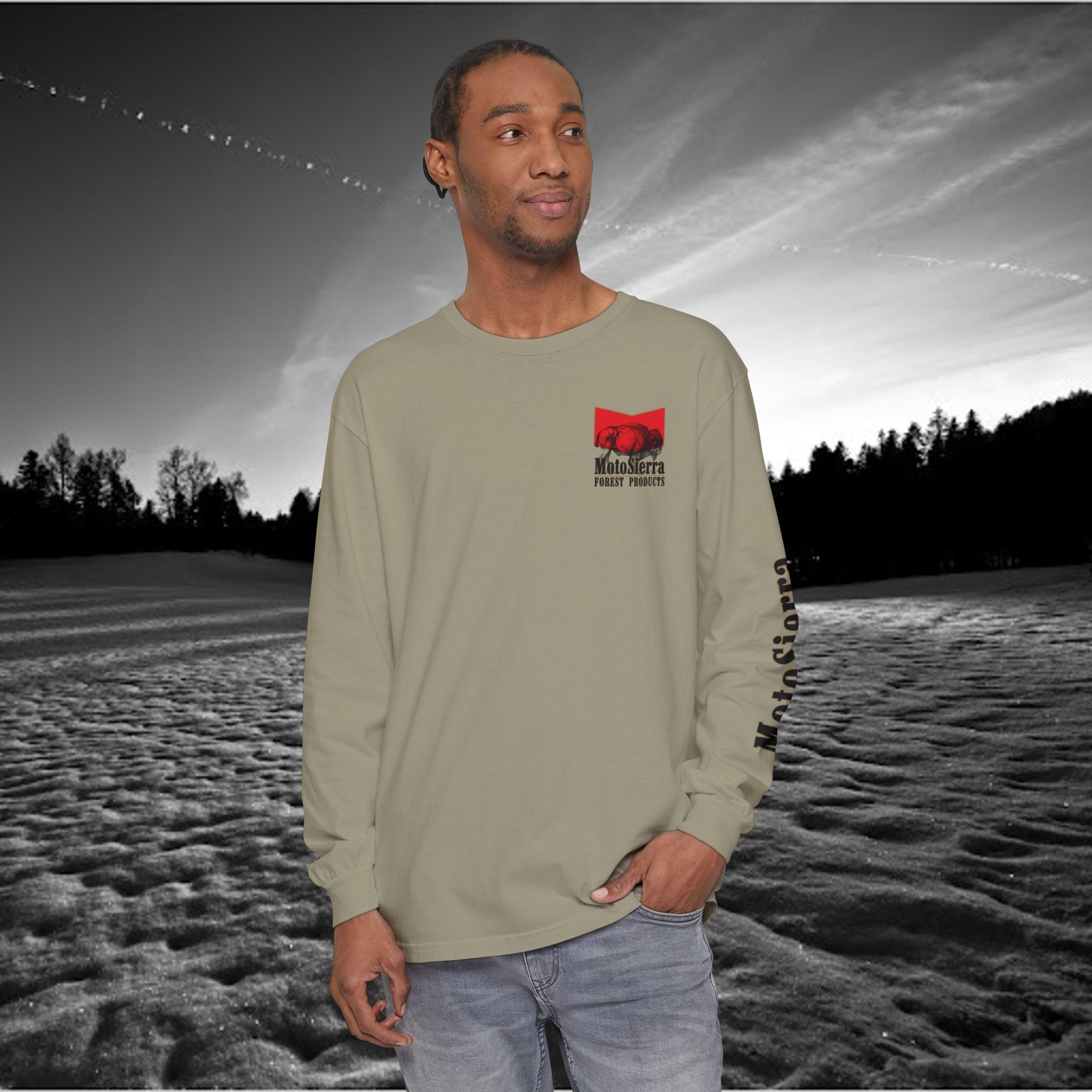 MotoSierra Forest Products Long Sleeve T-Shirt | Unisex Outdoor Apparel