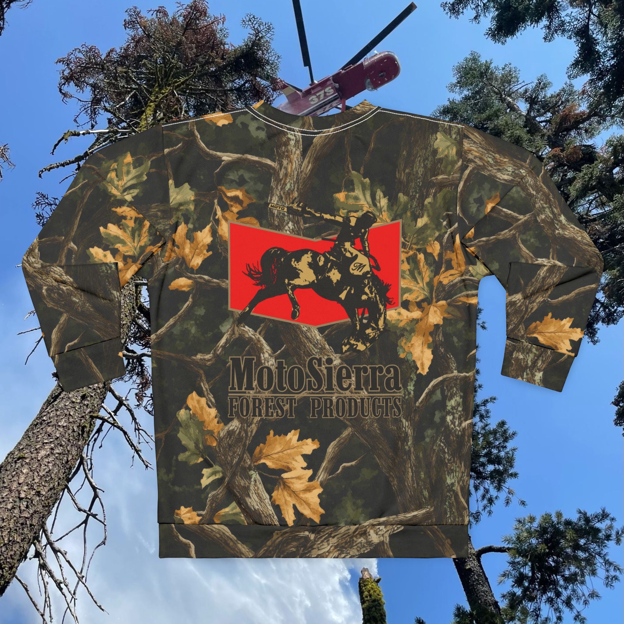 Tree Camo Dark Sweatshirt, Unisex Camo Sweater