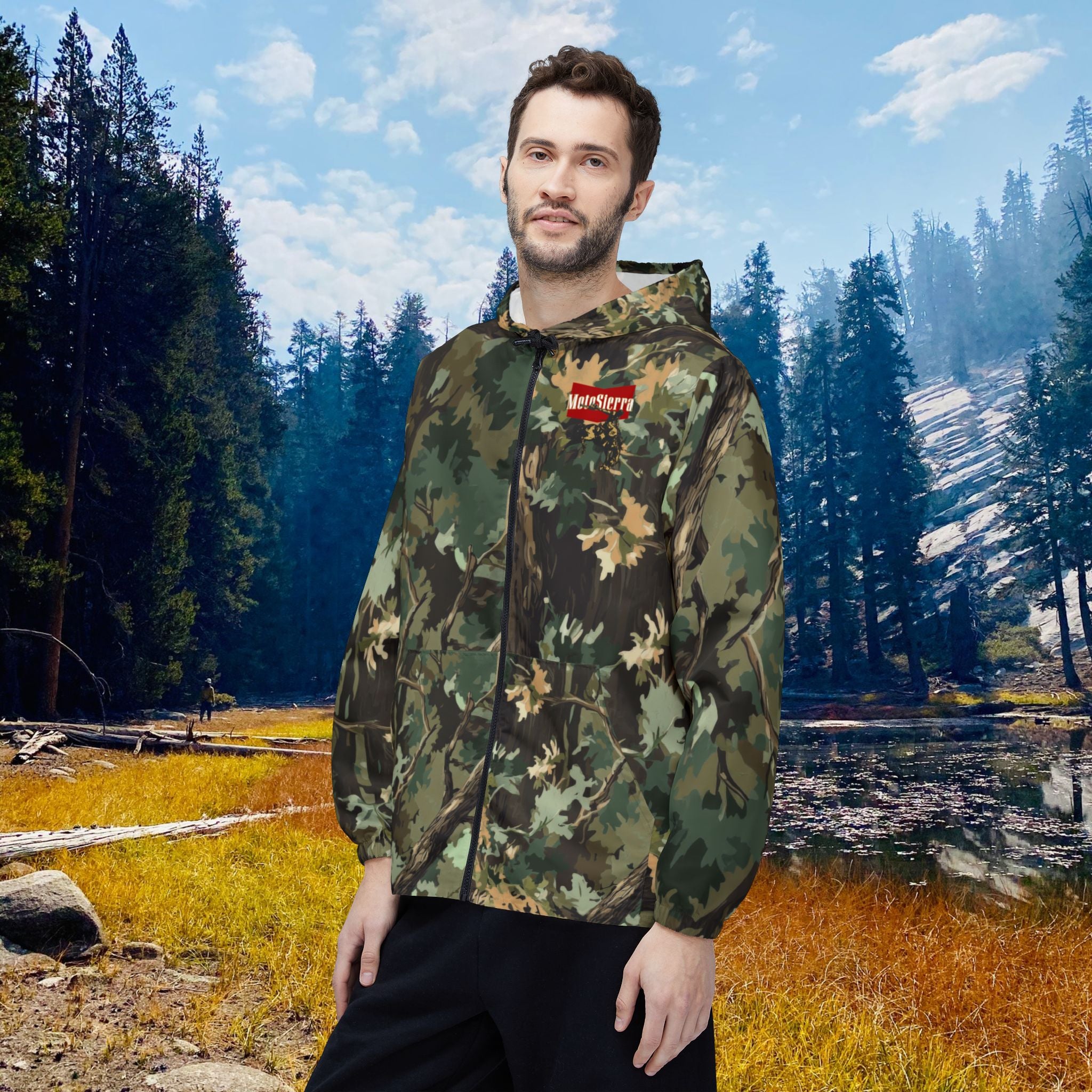 1. Green Camo Windbreaker Jacket | Outdoorsy Style, Hiking Gear, Adventure Apparel, Nature Lover's Jacket, Trendy Water-Resistant Fashion