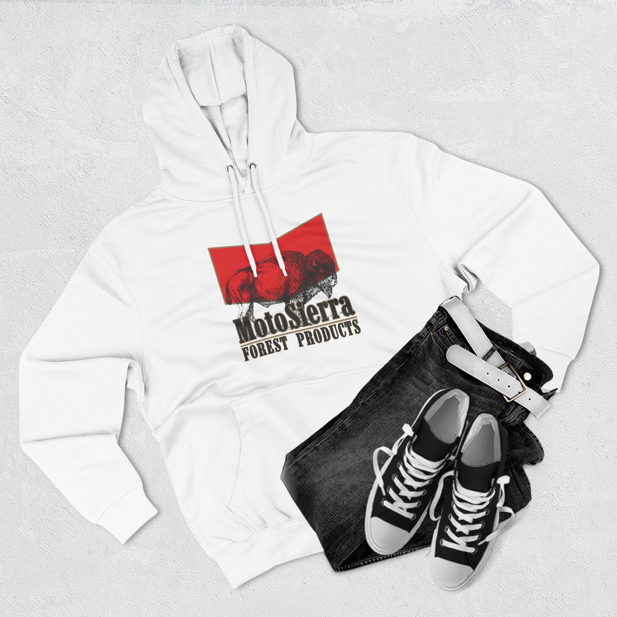 Red Tab Buffalo Three-Panel Fleece Hoodie