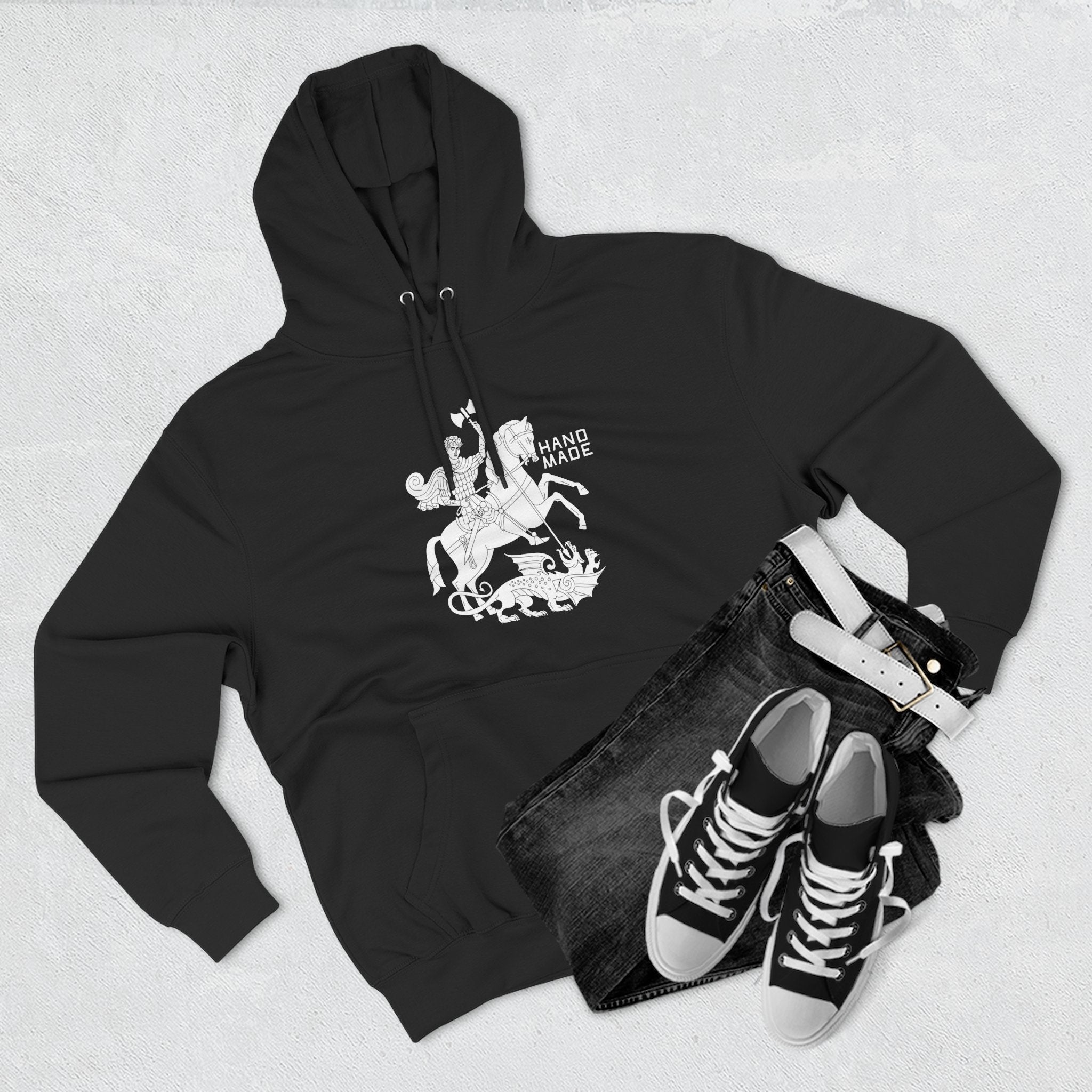Vintage Axe Label Three-Panel Fleece Hoodie