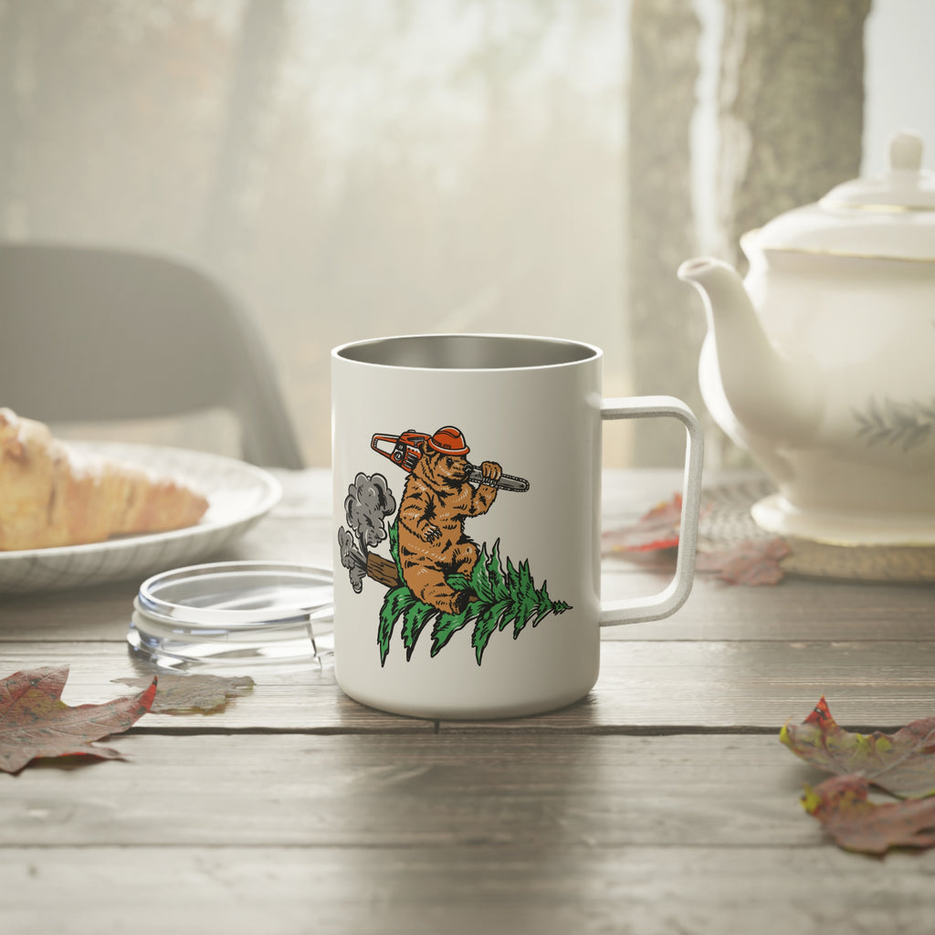 Rocket Bear Insulated Coffee Mug, Perfect for Outdoor Enthusiasts, Travel Mug, Gift for Him, Camping Coffee Cup, Adventure Drinkware