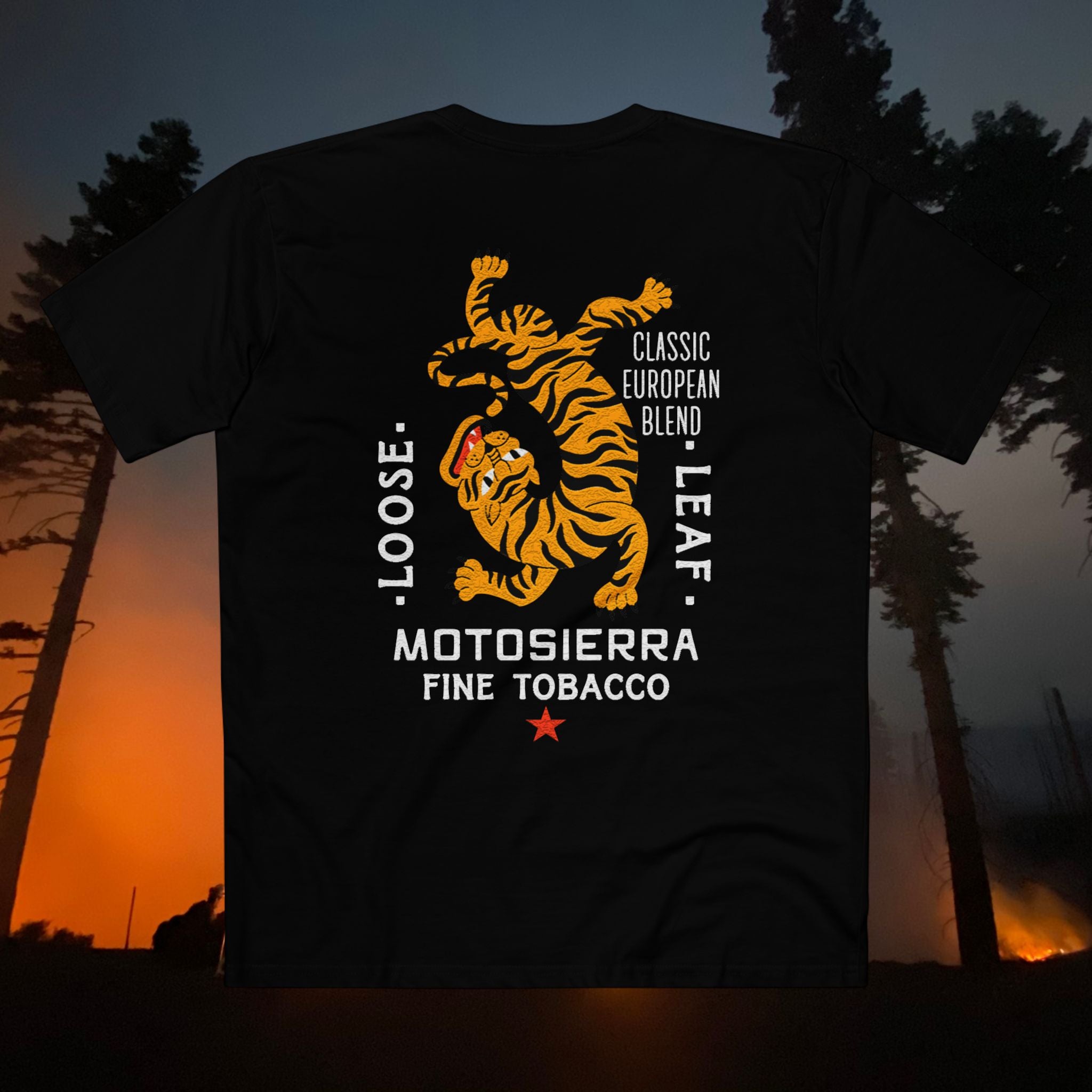 Motosierra Fine Tobacco Graphic Tee - Stylish Adult Staple Shirt for Tobacco Enthusiasts