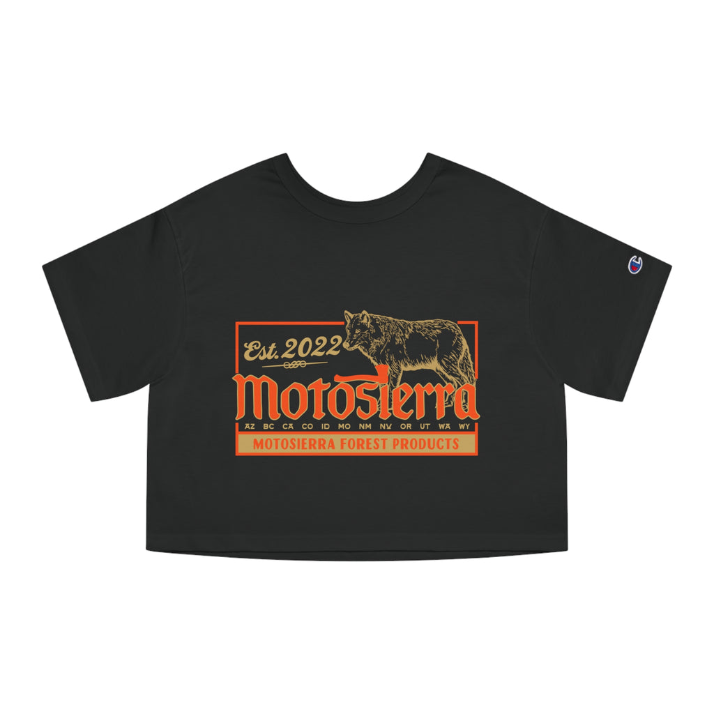 Wolf Champion Women's Heritage Cropped T-Shirt - Motosierra Forest Products Tee