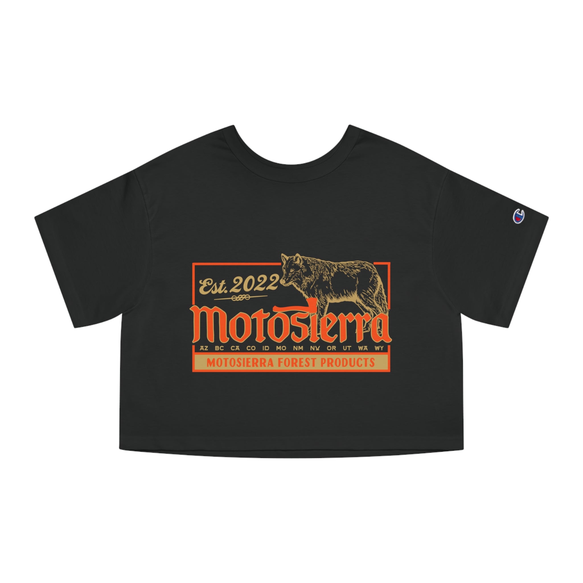 Wolf Champion Women's Heritage Cropped T-Shirt - Motosierra Forest Products Tee