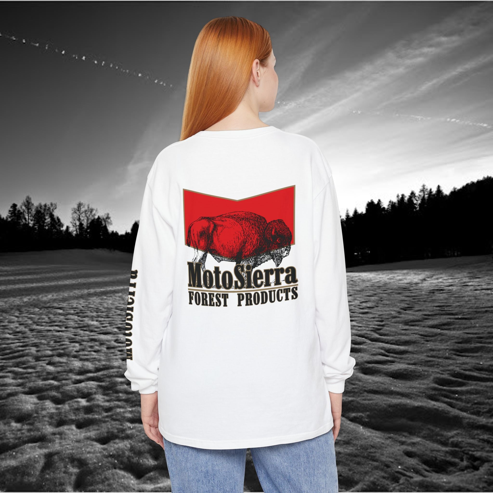 MotoSierra Forest Products Long Sleeve T-Shirt | Unisex Outdoor Apparel