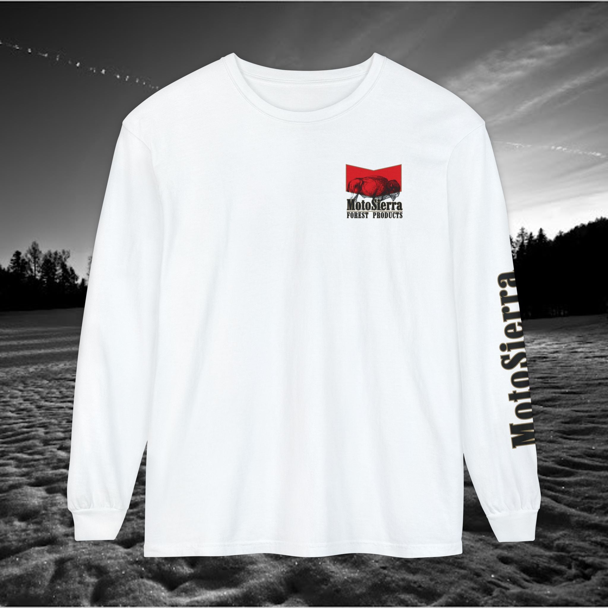 MotoSierra Forest Products Long Sleeve T-Shirt | Unisex Outdoor Apparel