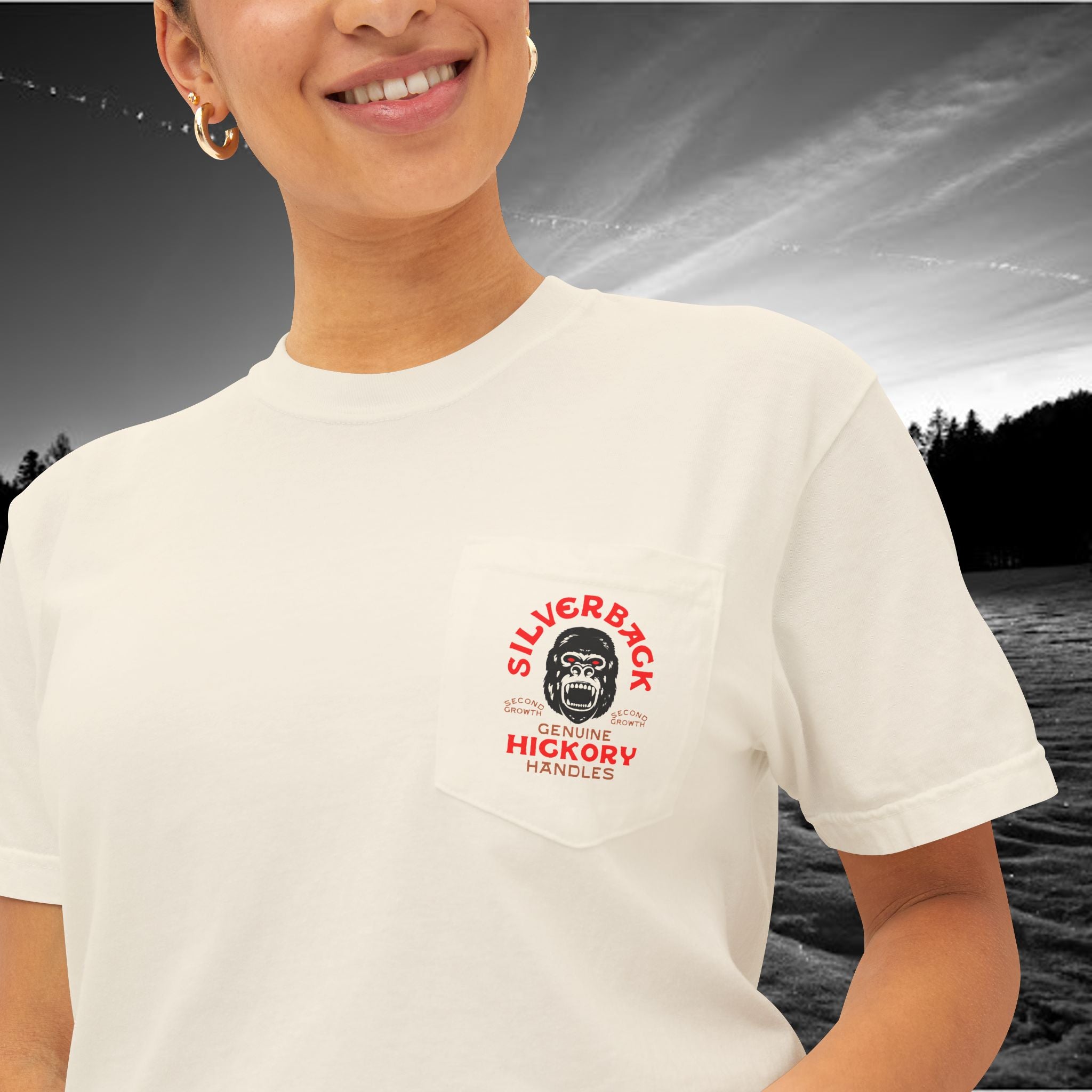 Silverback Axe Handles Unisex Pocket T-Shirt - Premium Garment-Dyed Tee
