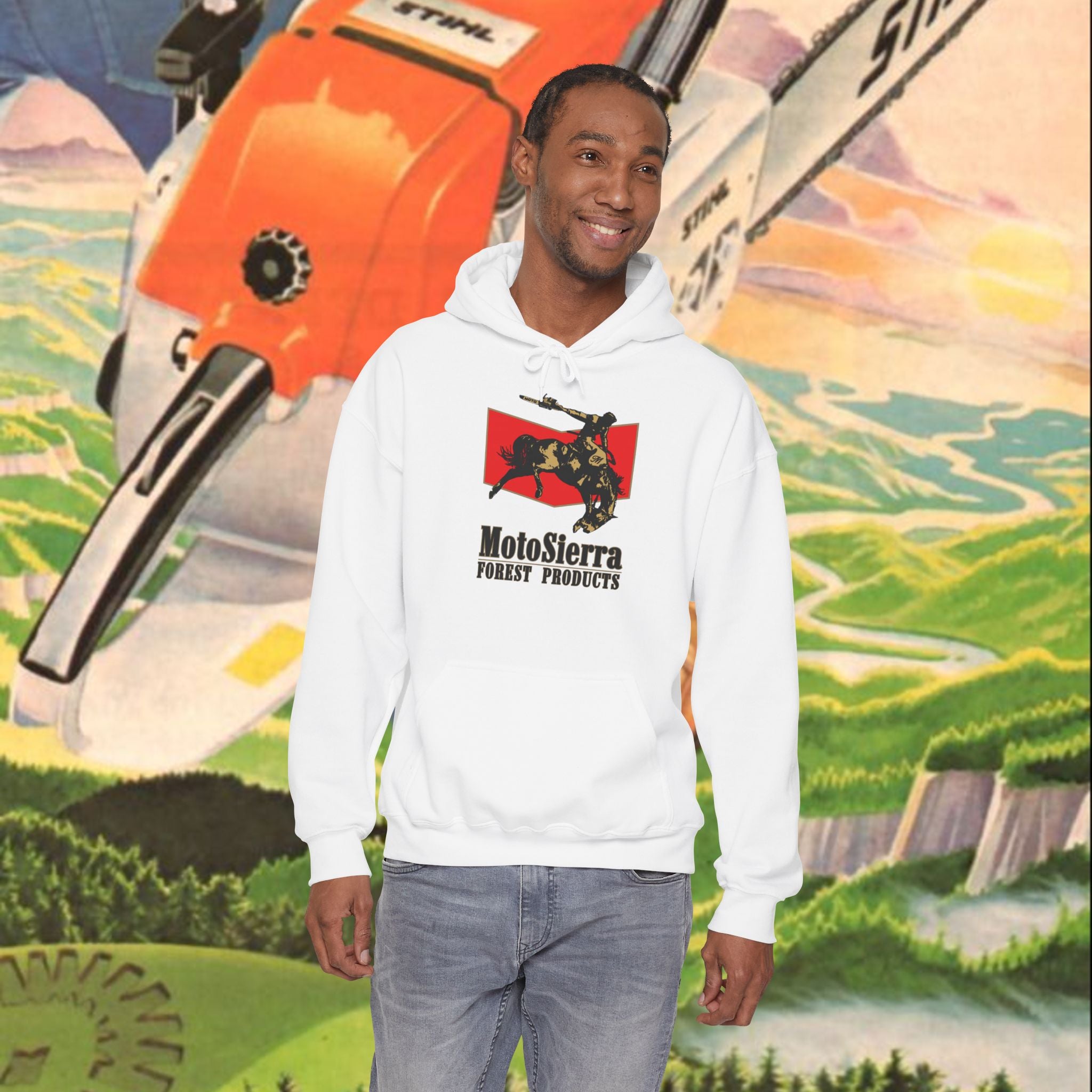 EUROPE ONLY Chevron Cowboy Logo Unisex Heavy Blend™ Hooded Sweatshirt