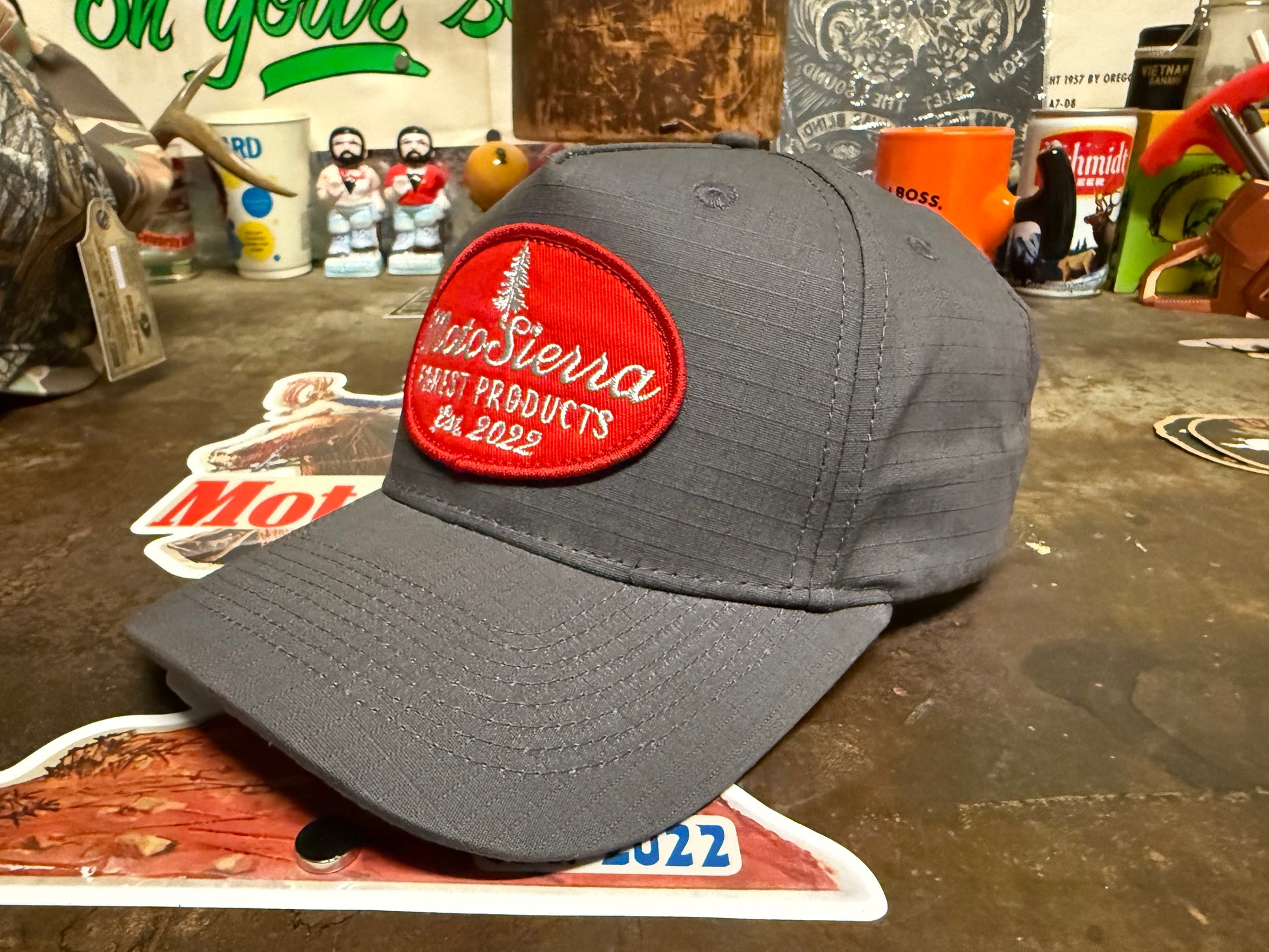 Gray Ripstop Snapback Hat