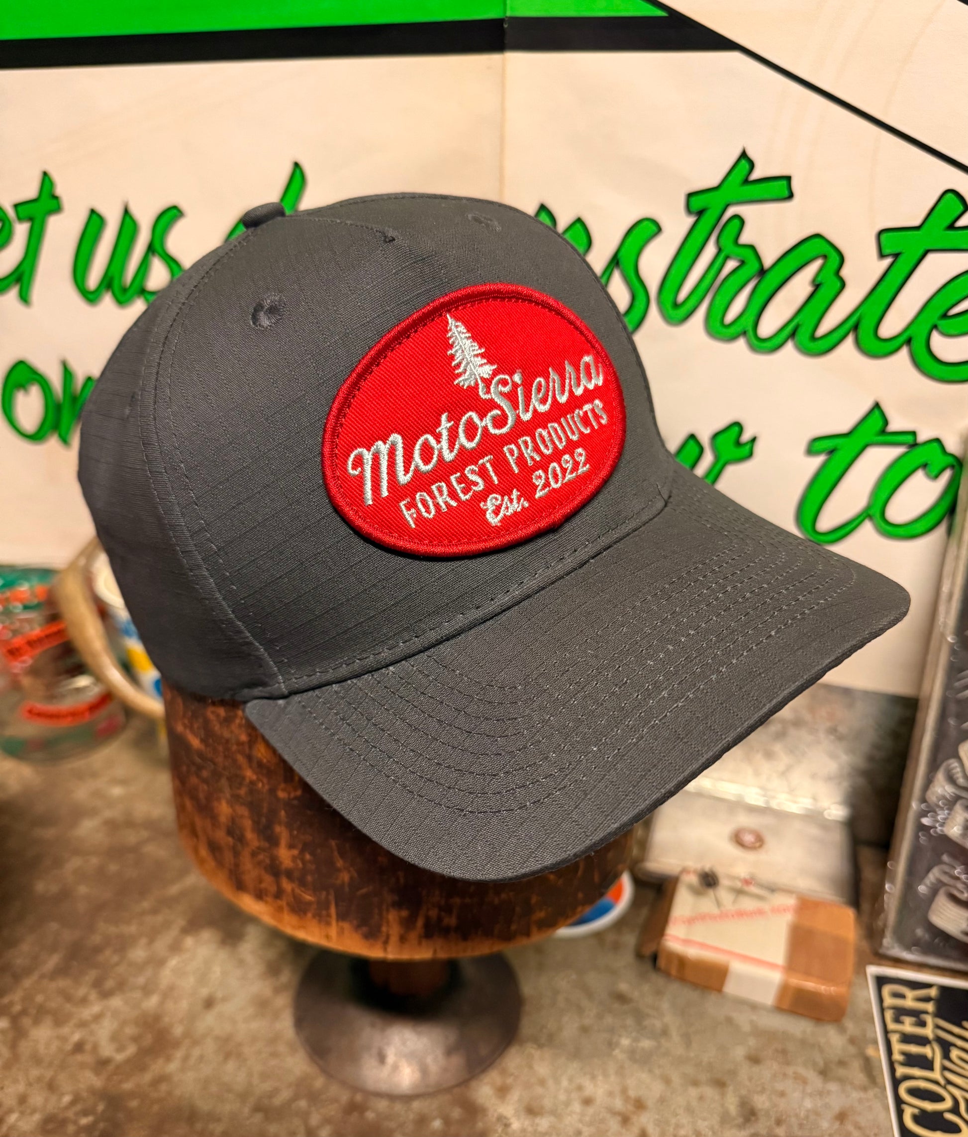 Gray Ripstop Snapback Hat
