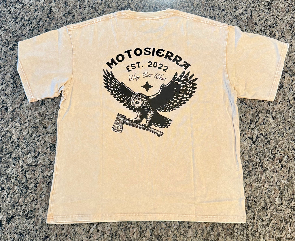 Owl Logo Snow Washed Oversized Cotton T-Shirt