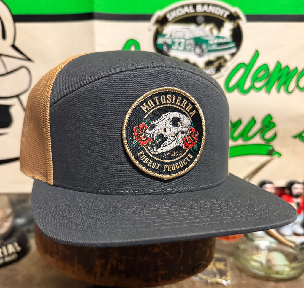 Salt Creek Grey/Gold 7 panel trucker hat