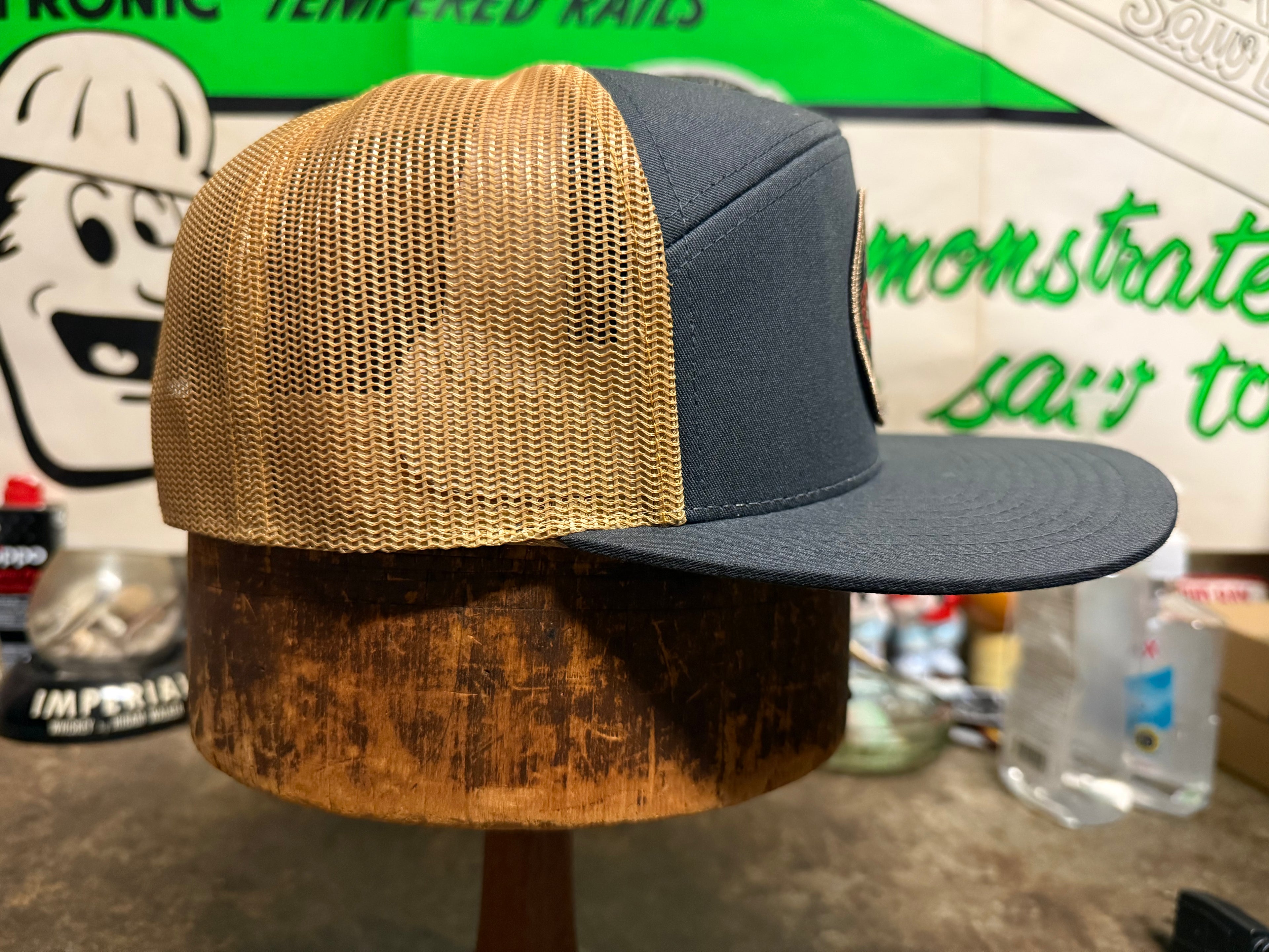 Salt Creek Grey/Gold 7 panel trucker hat