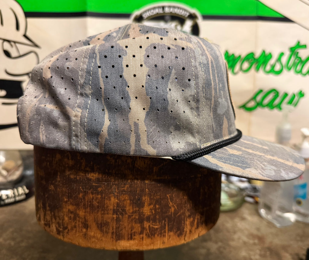 Salt Creek perforated 5 panel camo hat